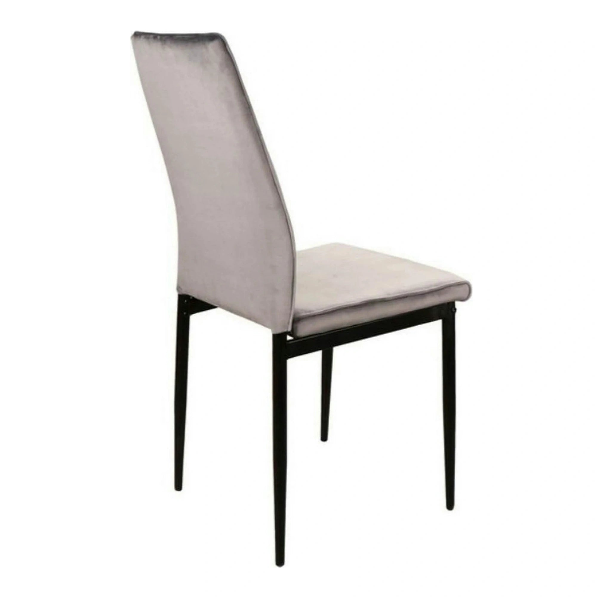 Scaun ATOM, gri/negru, stofa catifelata/metal, 44x39x93 cm