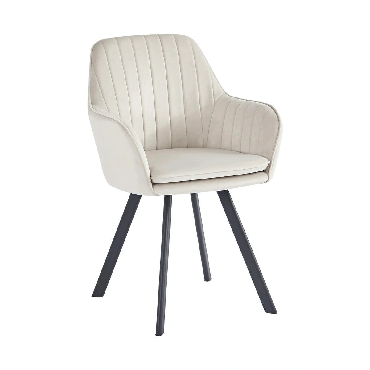 Scaun AURIL, stofa catifelata crem - Bluvel 30, 57x56x88 cm