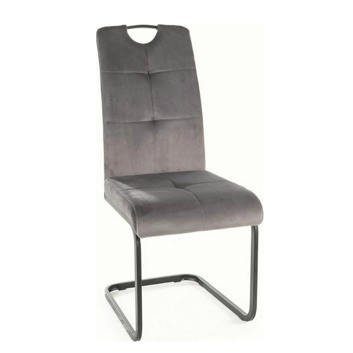 Scaun AXO, gri/negru, stofa catifelata/metal, 43x47x101 cm