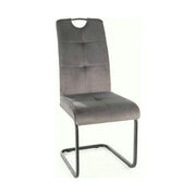 Scaun AXO, gri/negru, stofa catifelata/metal, 43x47x101 cm