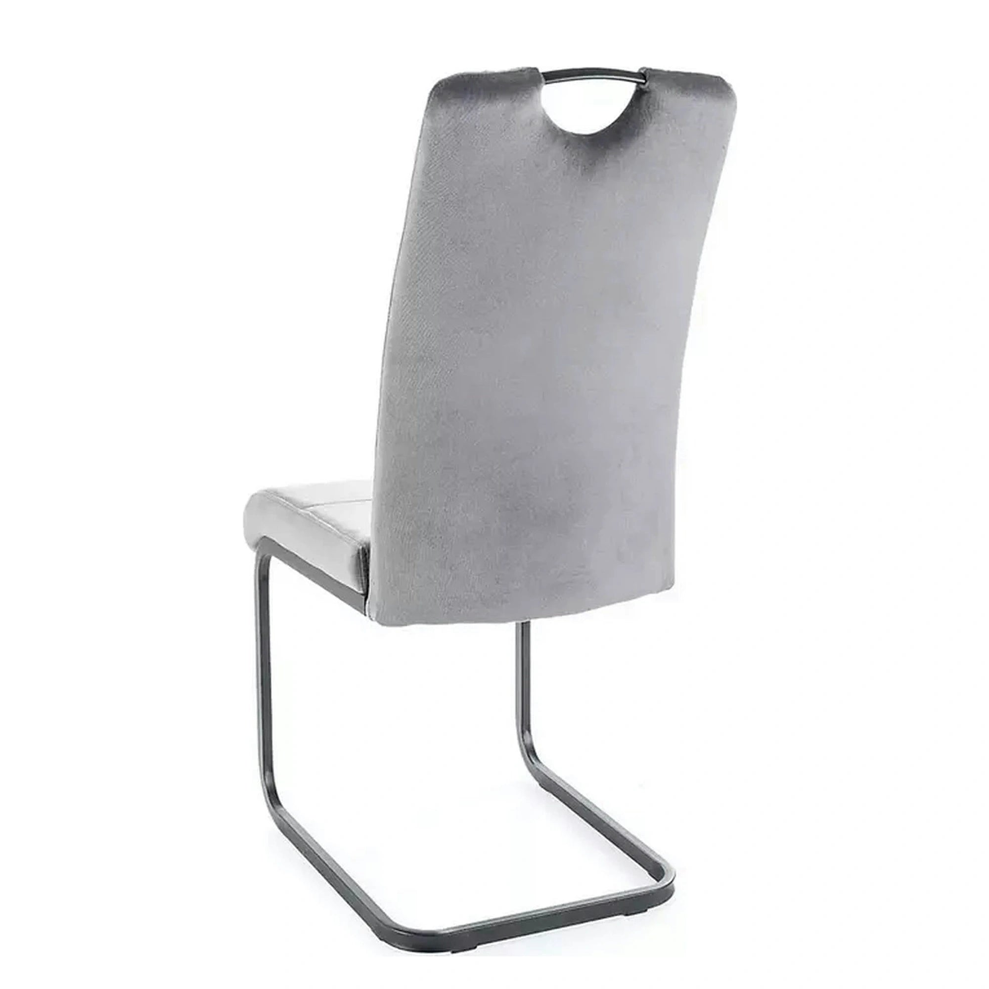 Scaun AXO, gri/negru, stofa catifelata/metal, 43x47x101 cm