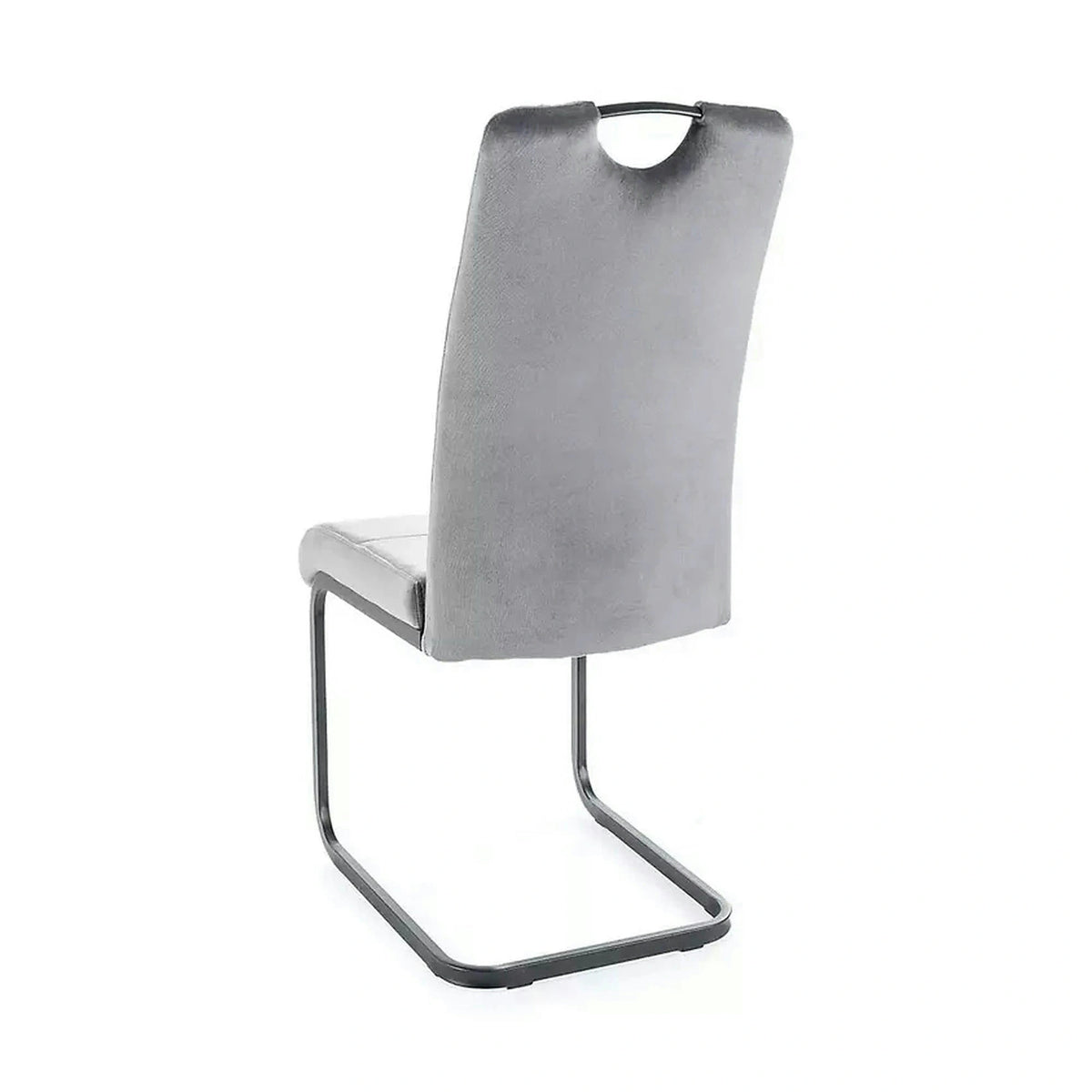 Scaun AXO, gri/negru, stofa catifelata/metal, 43x47x101 cm