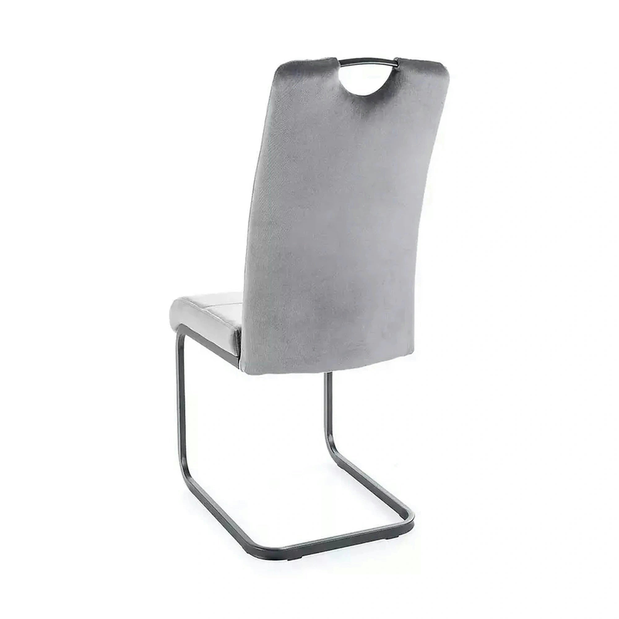 Scaun AXO, gri/negru, stofa catifelata/metal, 43x47x101 cm