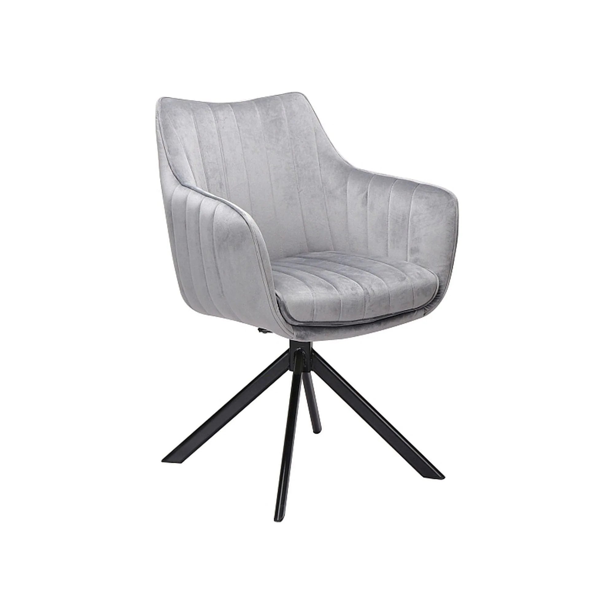 Scaun AZALIA, gri/negru, stofa catifelata/metal, 61x44x86 cm