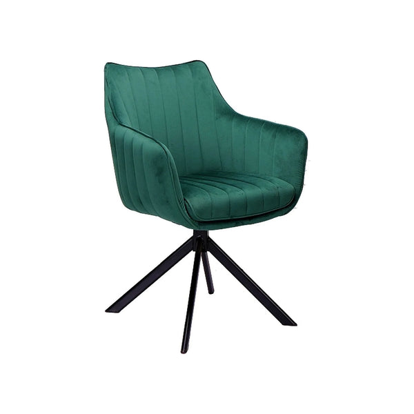 Scaun AZALIA, verde/negru, stofa catifelata/metal, 61x44x86 cm