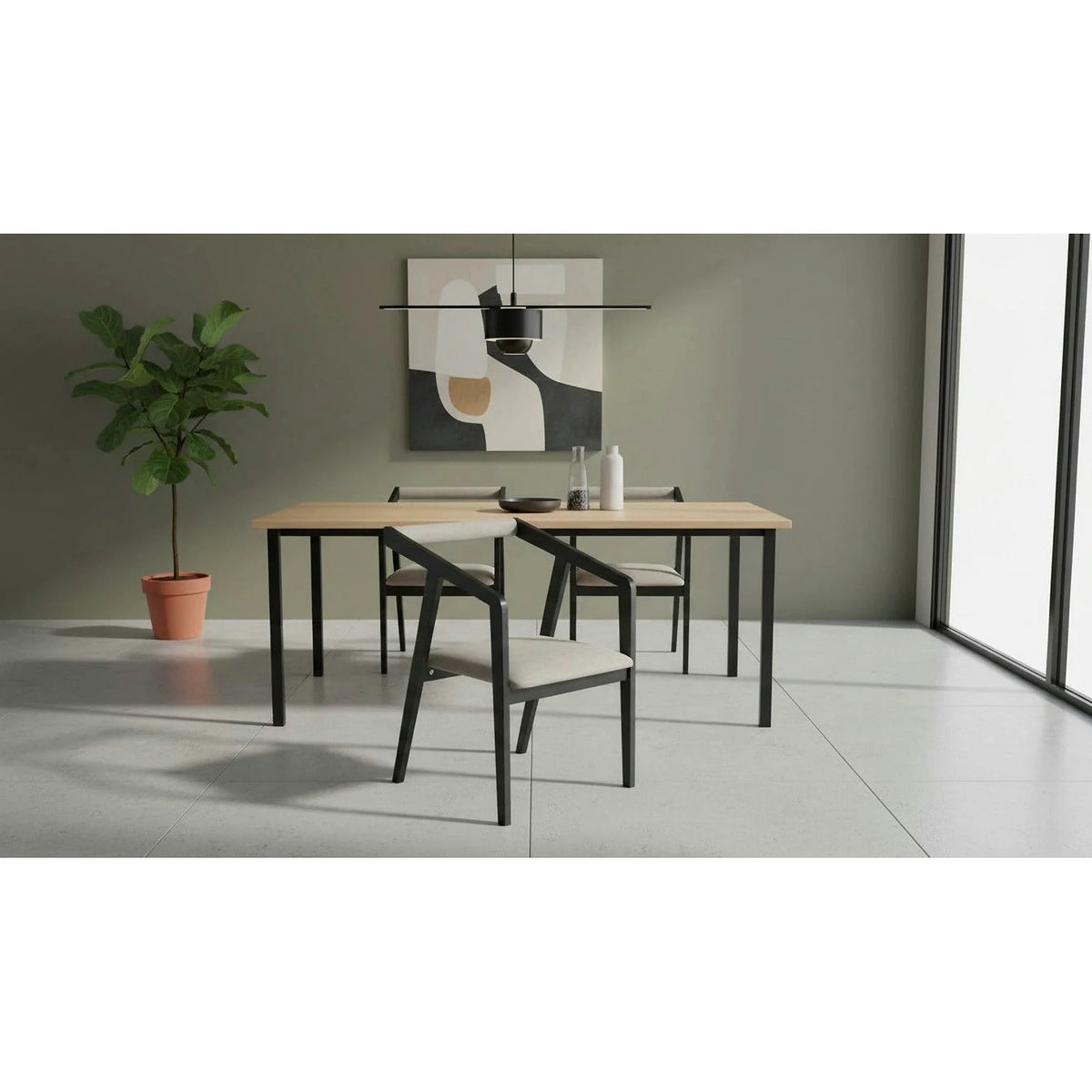 Scaun AZUL, negru/gri, lemn/stofa catifelata, 50x53x79 cm