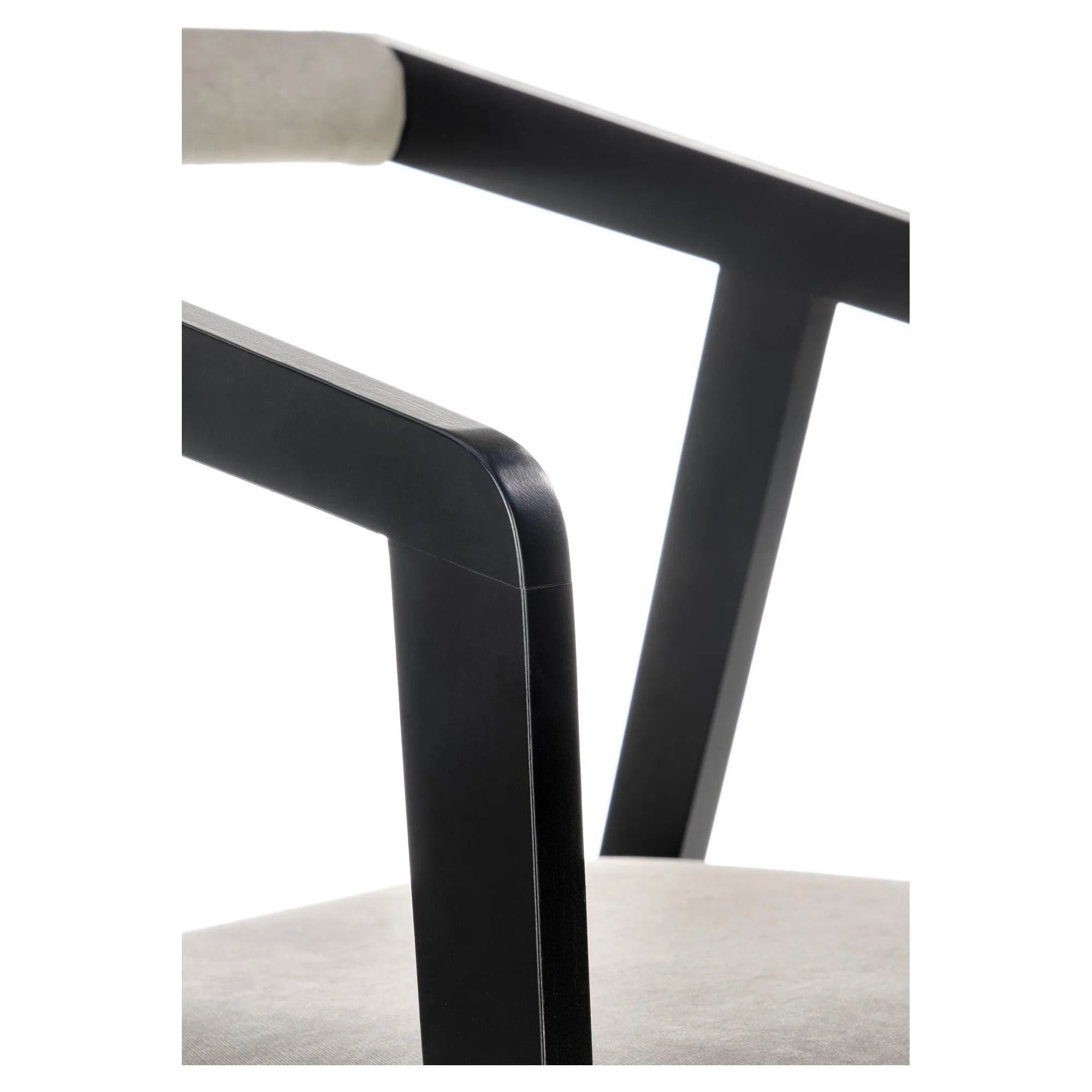 Scaun AZUL, negru/gri, lemn/stofa catifelata, 50x53x79 cm