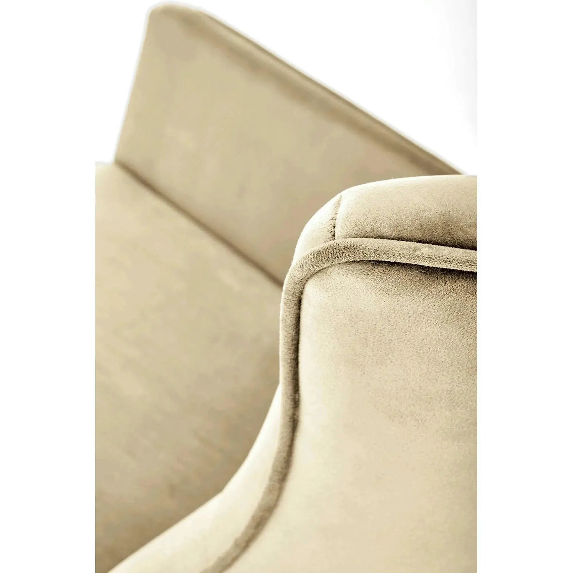 Scaun balansoar tapitat BAZALTO, bej/negru, stofa catifelata, 70x90x92 cm