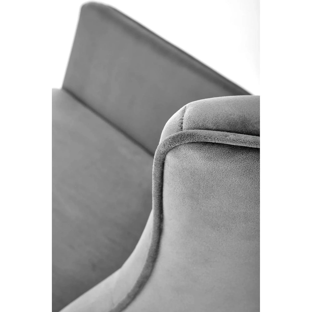 Scaun balansoar tapitat BAZALTO, gri/negru, stofa catifelata, 70x90x92 cm