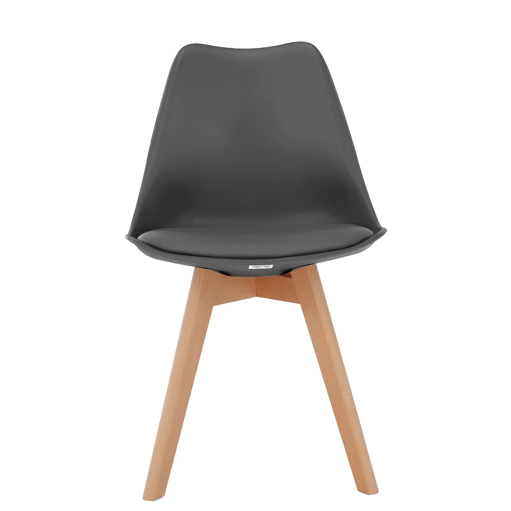 Scaun BALI 2 NEW, gri/fag, piele ecologica/plastic/lemn, 48x56x81 cm