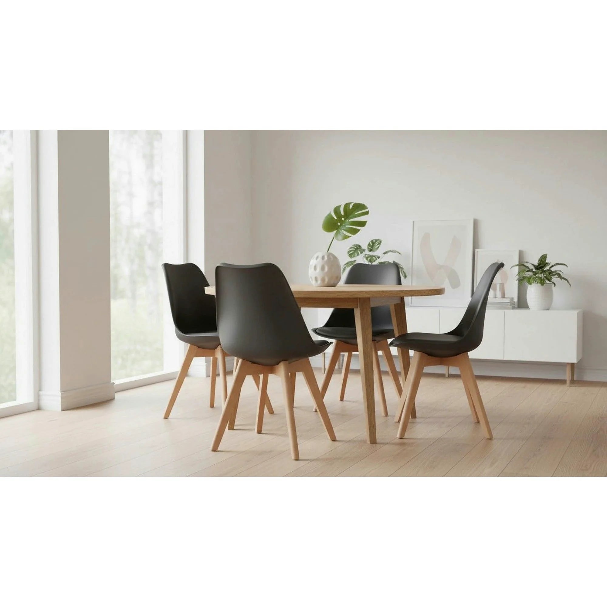 Scaun BALI 2 NEW, gri/fag, piele ecologica/plastic/lemn, 48x56x81 cm
