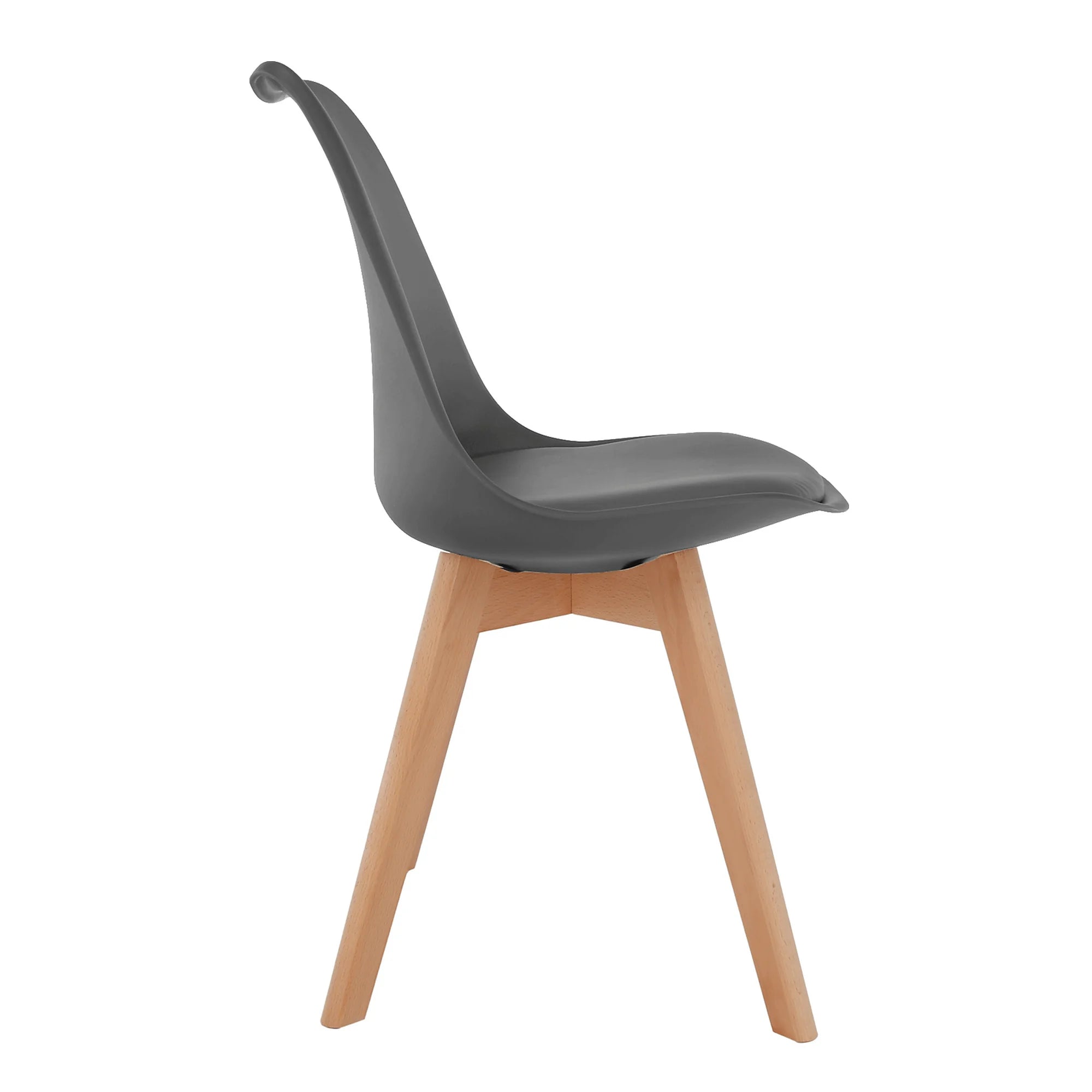 Scaun BALI 2 NEW, gri/fag, piele ecologica/plastic/lemn, 48x56x81 cm