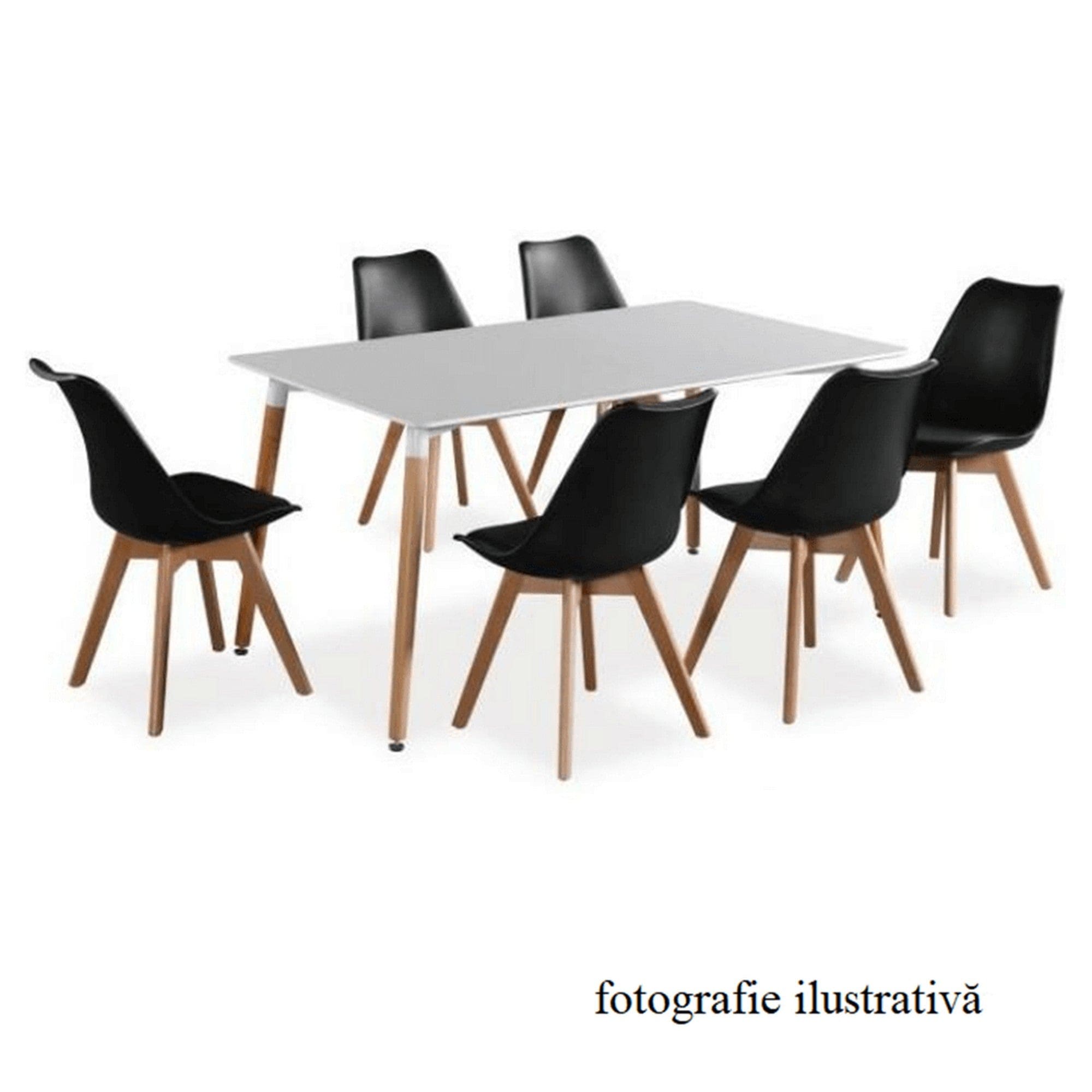 Scaun BALI 2 NEW, maro inchis/fag, piele ecologica/lemn, 48x56x80 cm