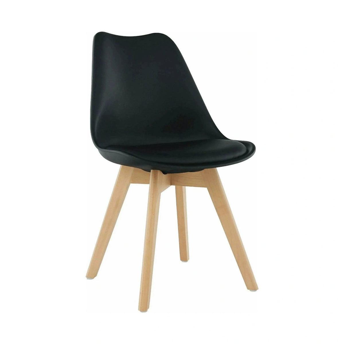Scaun BALI 2 NEW, negru/fag, piele ecologica/plastic/lemn, 48x56x81 cm