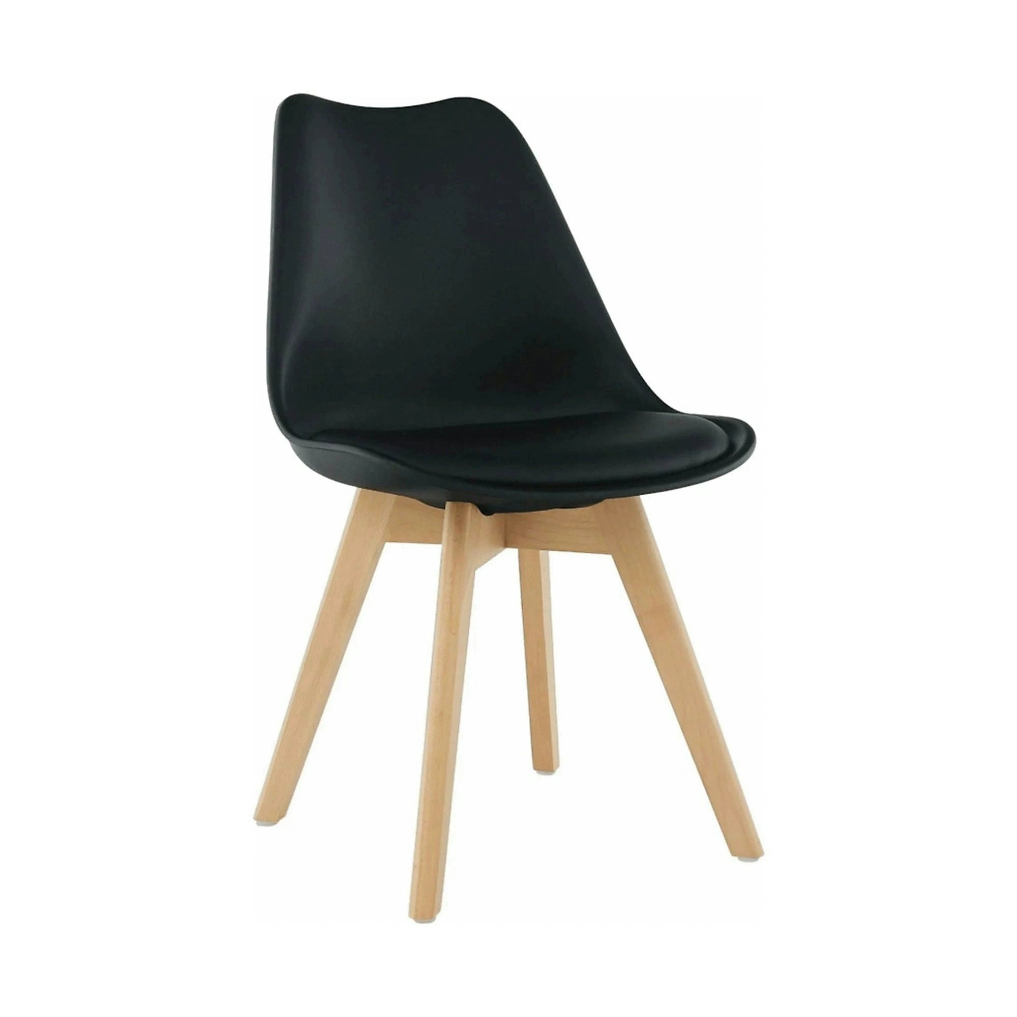 Scaun BALI 2 NEW, negru/fag, piele ecologica/plastic/lemn, 48x56x81 cm