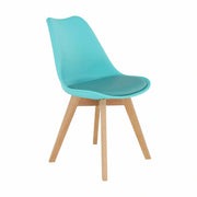 Scaun BALI NEW, mentol/fag, piele ecologica/plastic/lemn, 48x56x81 cm