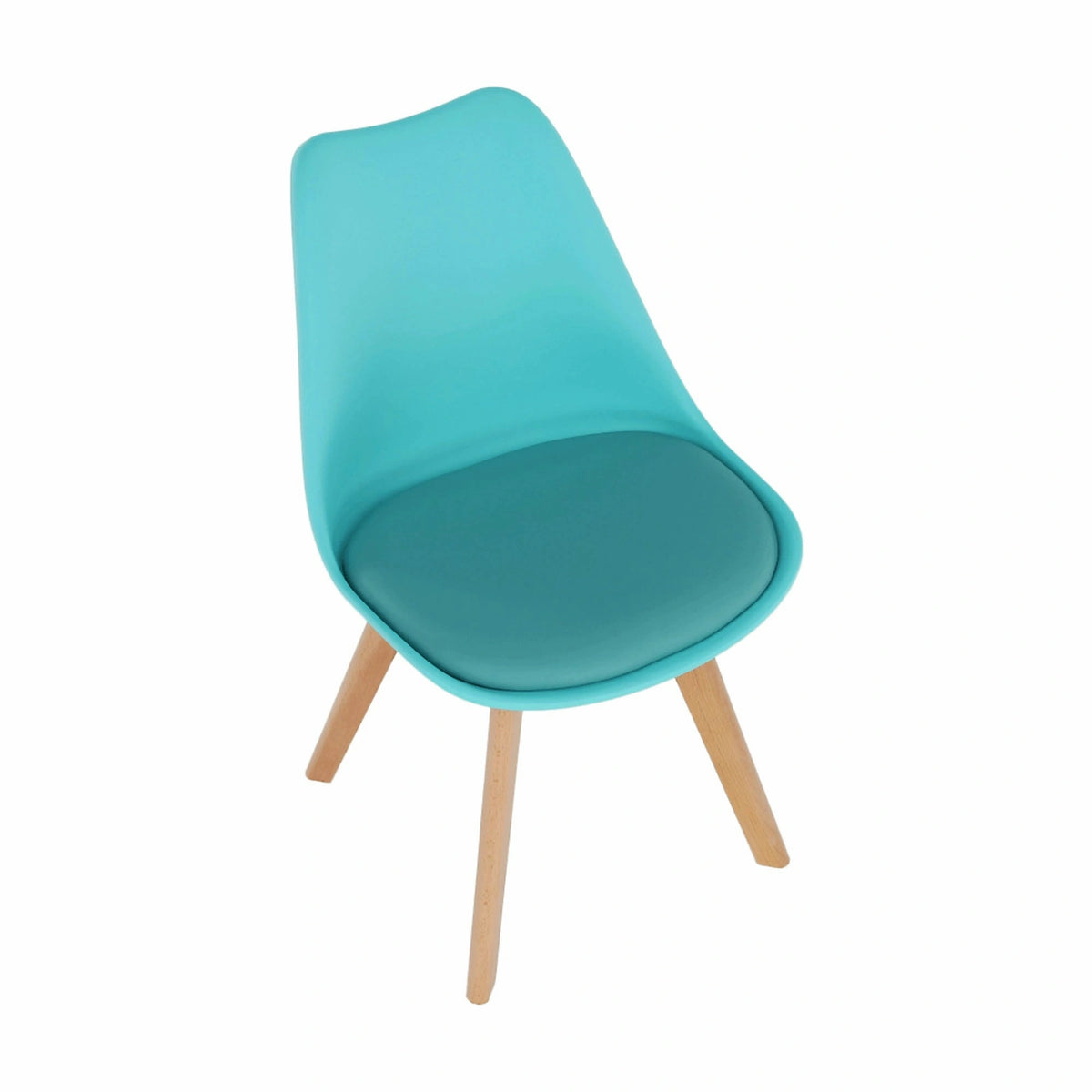 Scaun BALI NEW, mentol/fag, piele ecologica/plastic/lemn, 48x56x81 cm