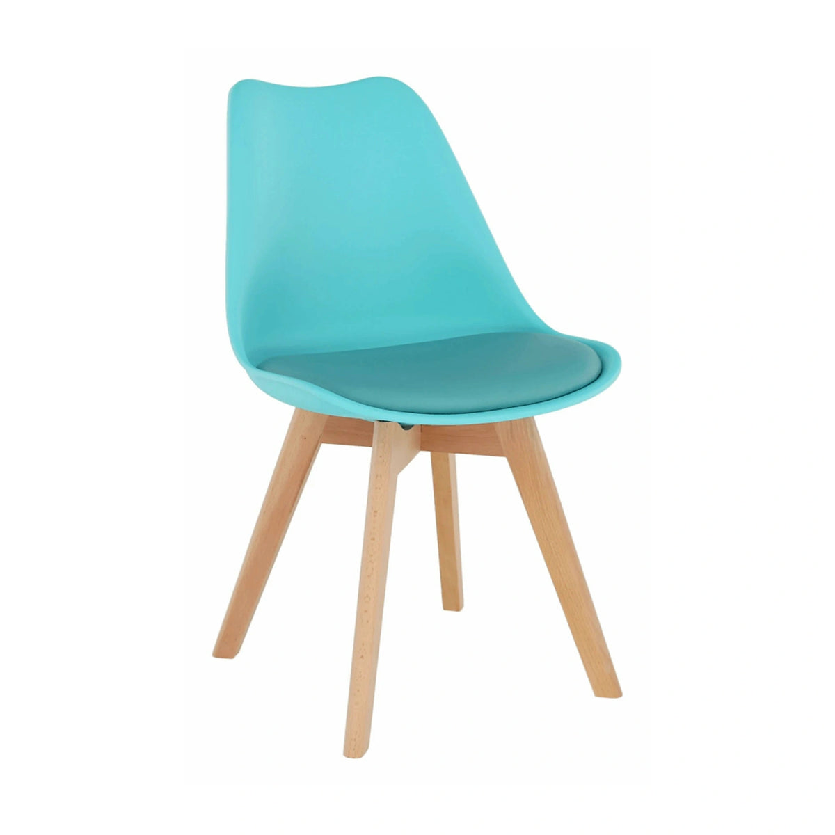 Scaun BALI NEW, mentol/fag, piele ecologica/plastic/lemn, 48x56x81 cm