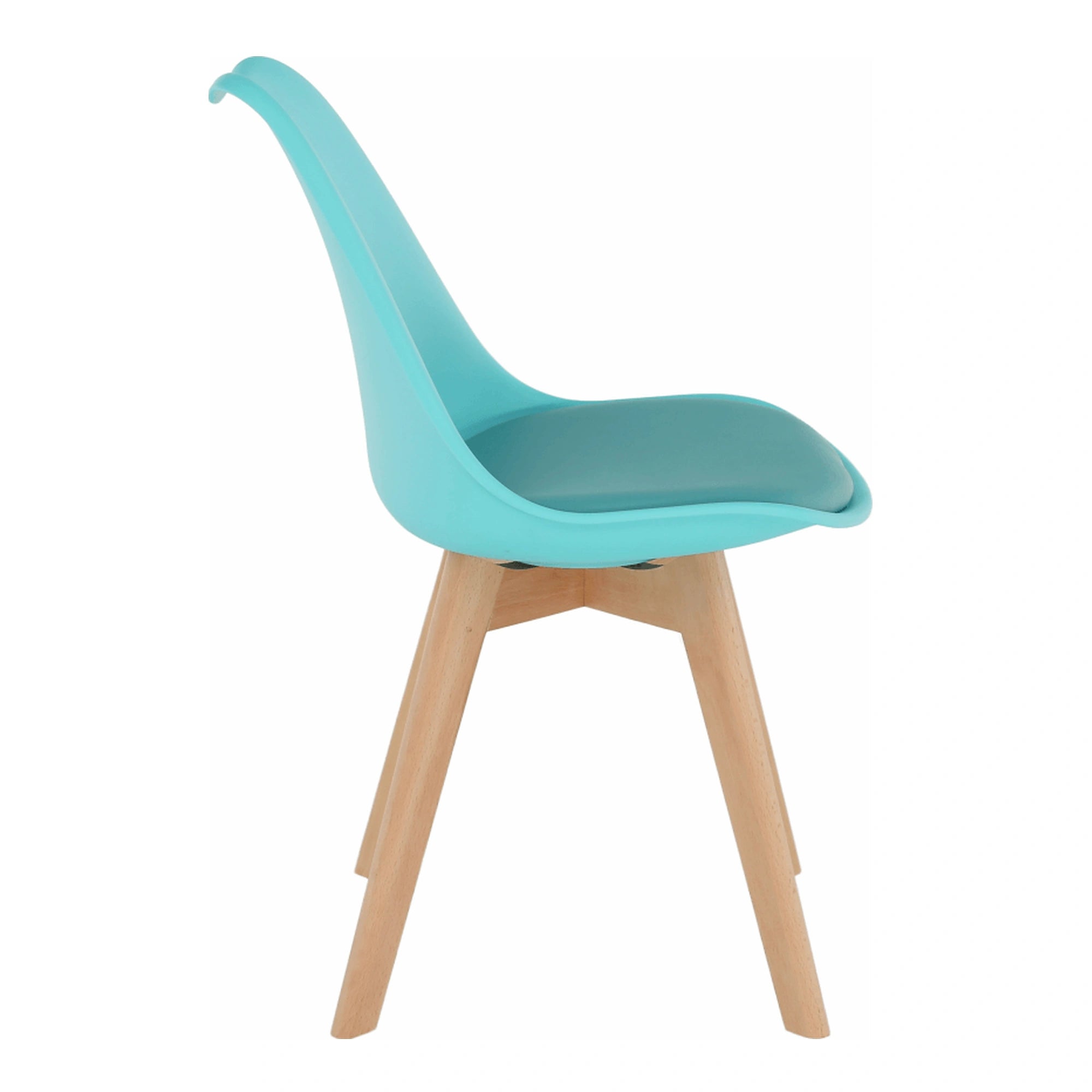 Scaun BALI NEW, mentol/fag, piele ecologica/plastic/lemn, 48x56x81 cm