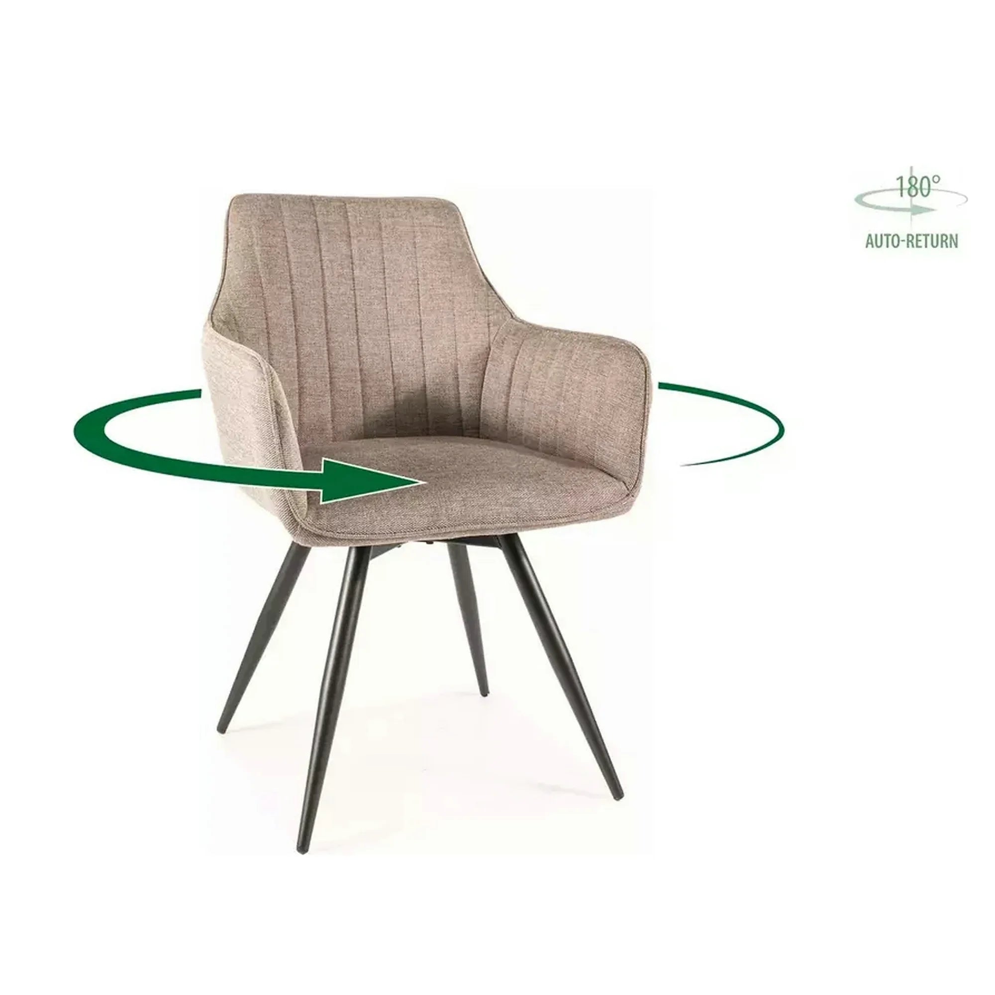 Scaun BALLO, bej/negru, stofa clasica/metal, 56x45x84 cm