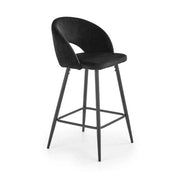 Scaun bar 65 cm H96, negru - HLR 66, stofa catifelata/otel