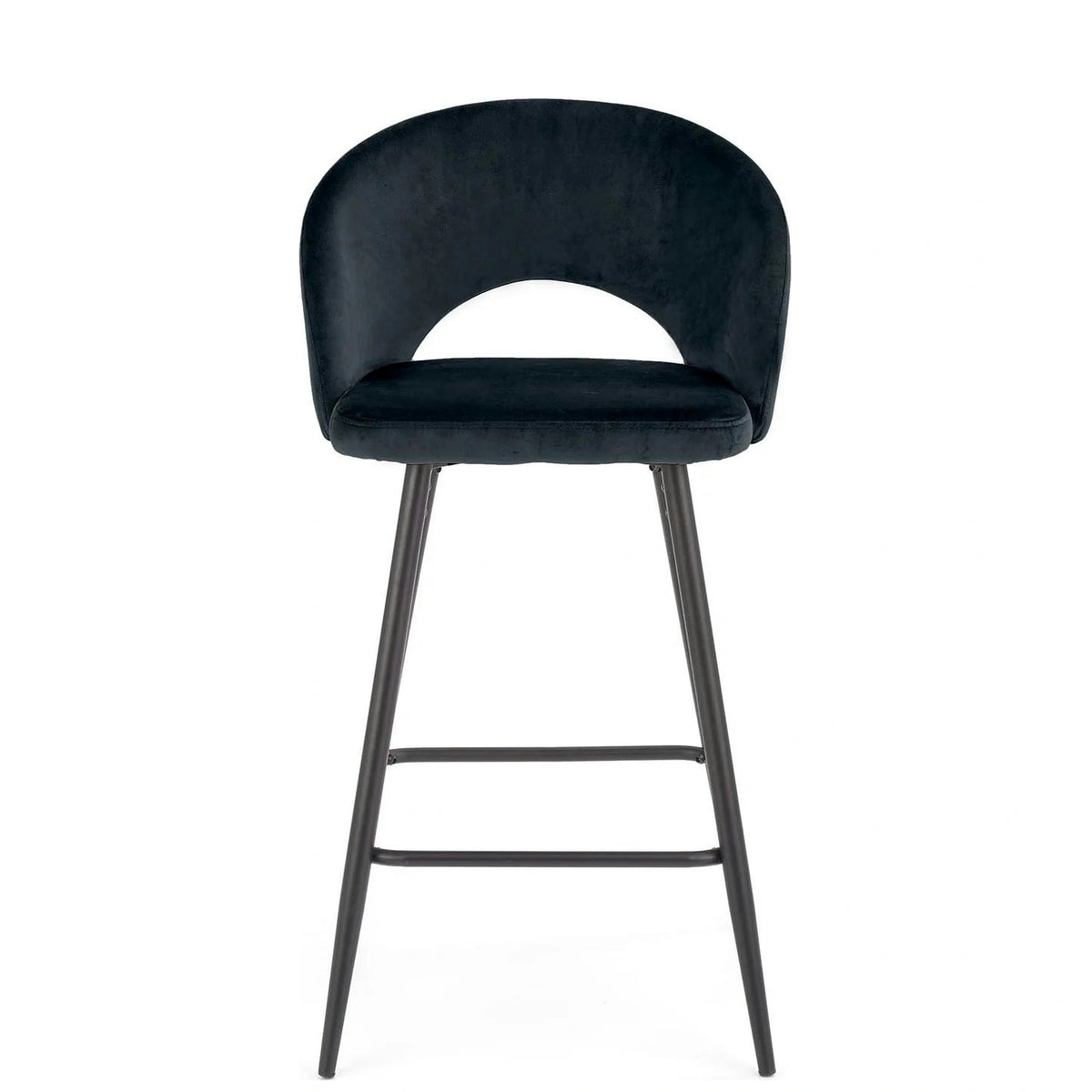 Scaun bar 65 cm H96, negru - HLR 66, stofa catifelata/otel