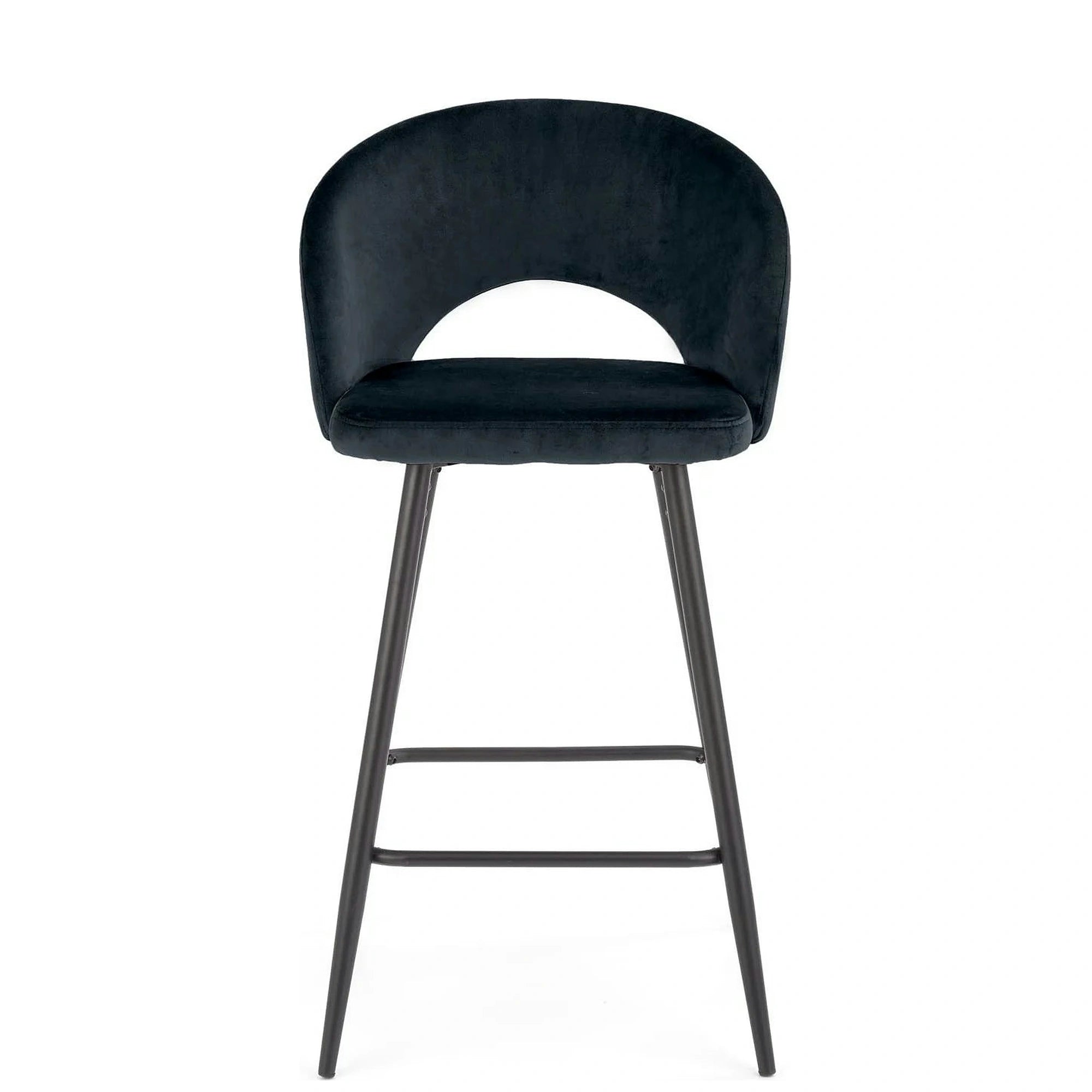 Scaun bar 65 cm H96, negru - HLR 66, stofa catifelata/otel