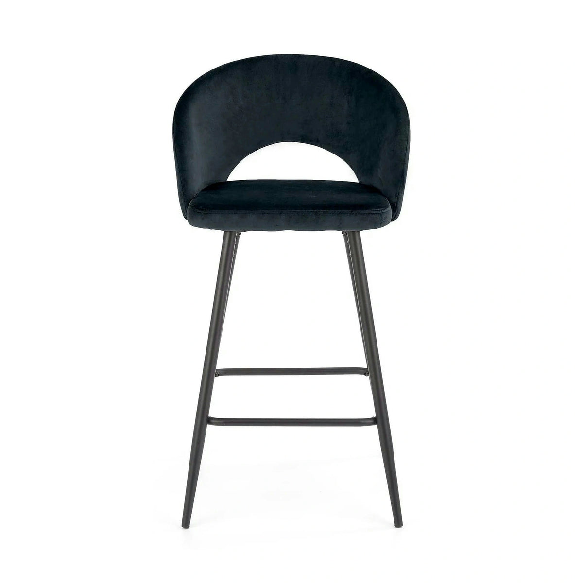 Scaun bar 65 cm H96, negru - HLR 66, stofa catifelata/otel