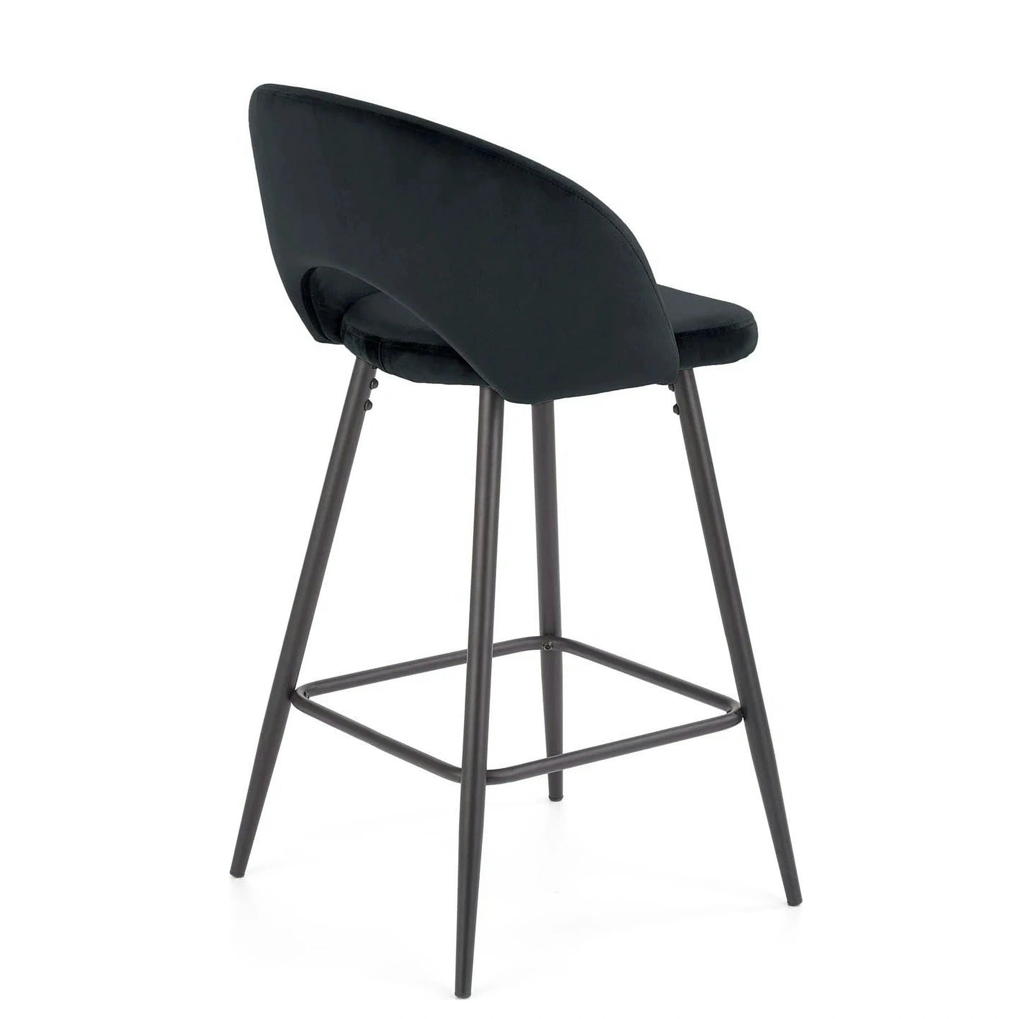 Scaun bar 65 cm H96, negru - HLR 66, stofa catifelata/otel