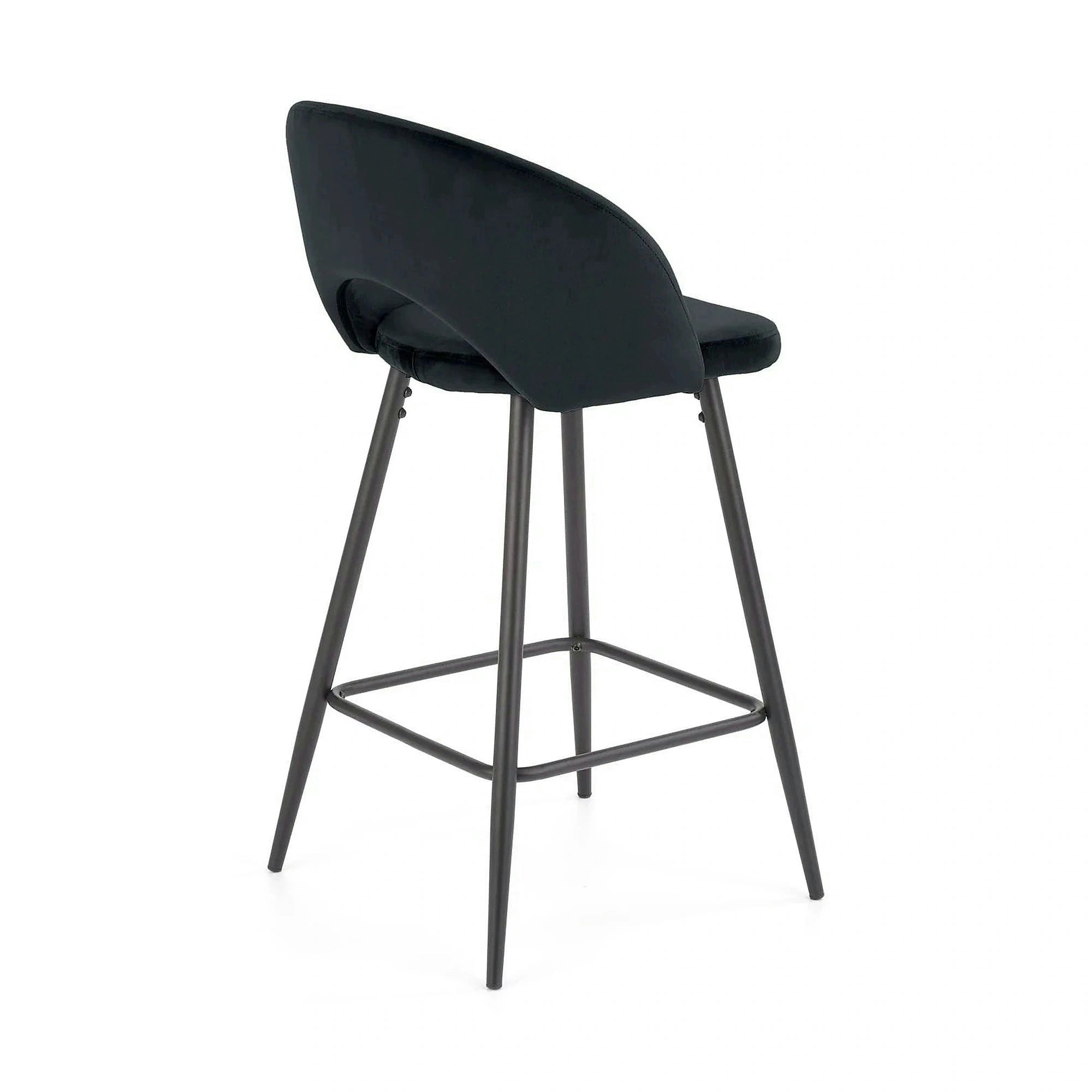 Scaun bar 65 cm H96, negru - HLR 66, stofa catifelata/otel