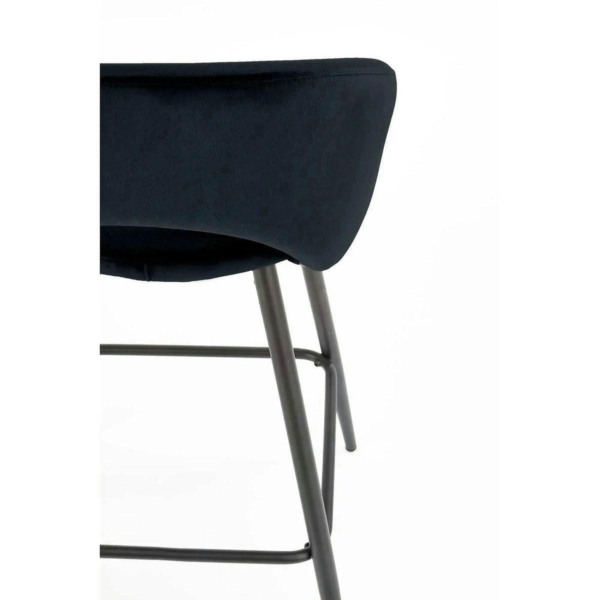 Scaun bar 65 cm H96, negru - HLR 66, stofa catifelata/otel