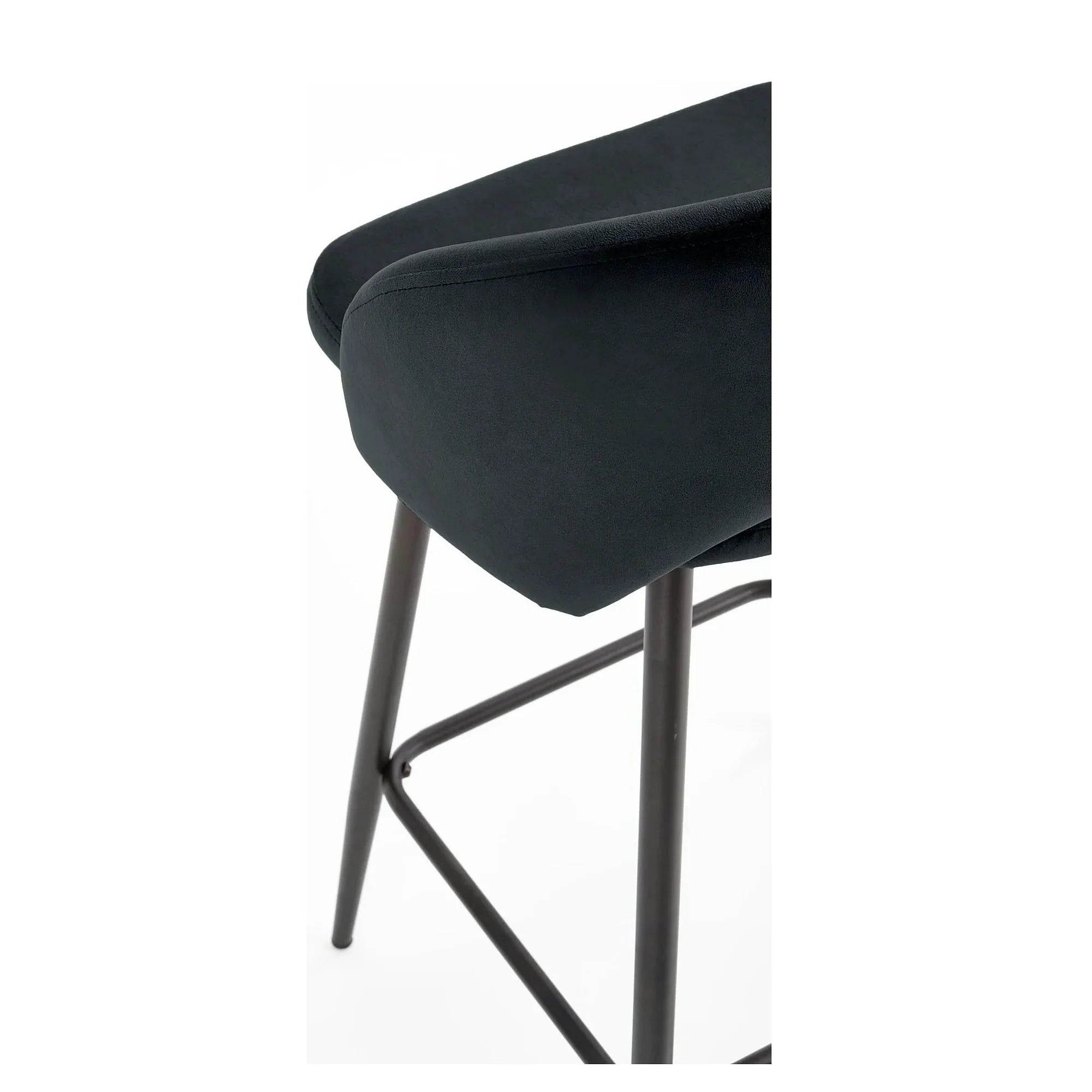 Scaun bar 65 cm H96, negru - HLR 66, stofa catifelata/otel