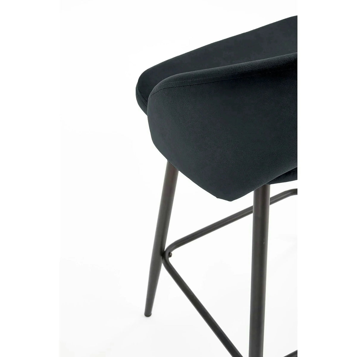 Scaun bar 65 cm H96, negru - HLR 66, stofa catifelata/otel