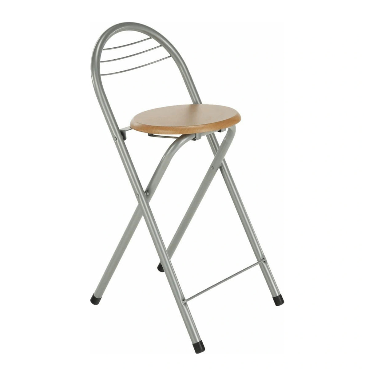 Scaun bar BOXER, stejar/aluminiu, 36x44x80 cm
