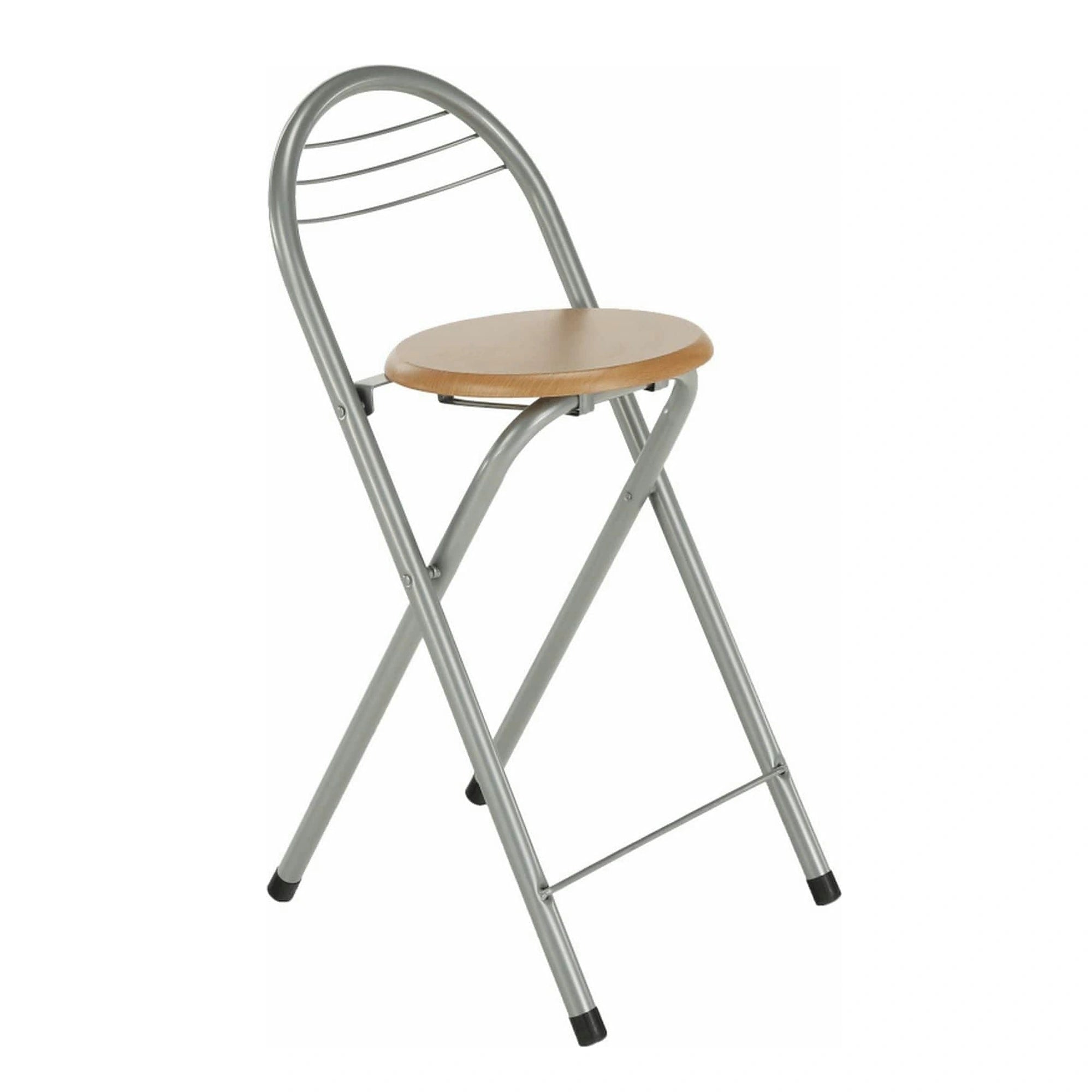 Scaun bar BOXER, stejar/aluminiu, 36x44x80 cm