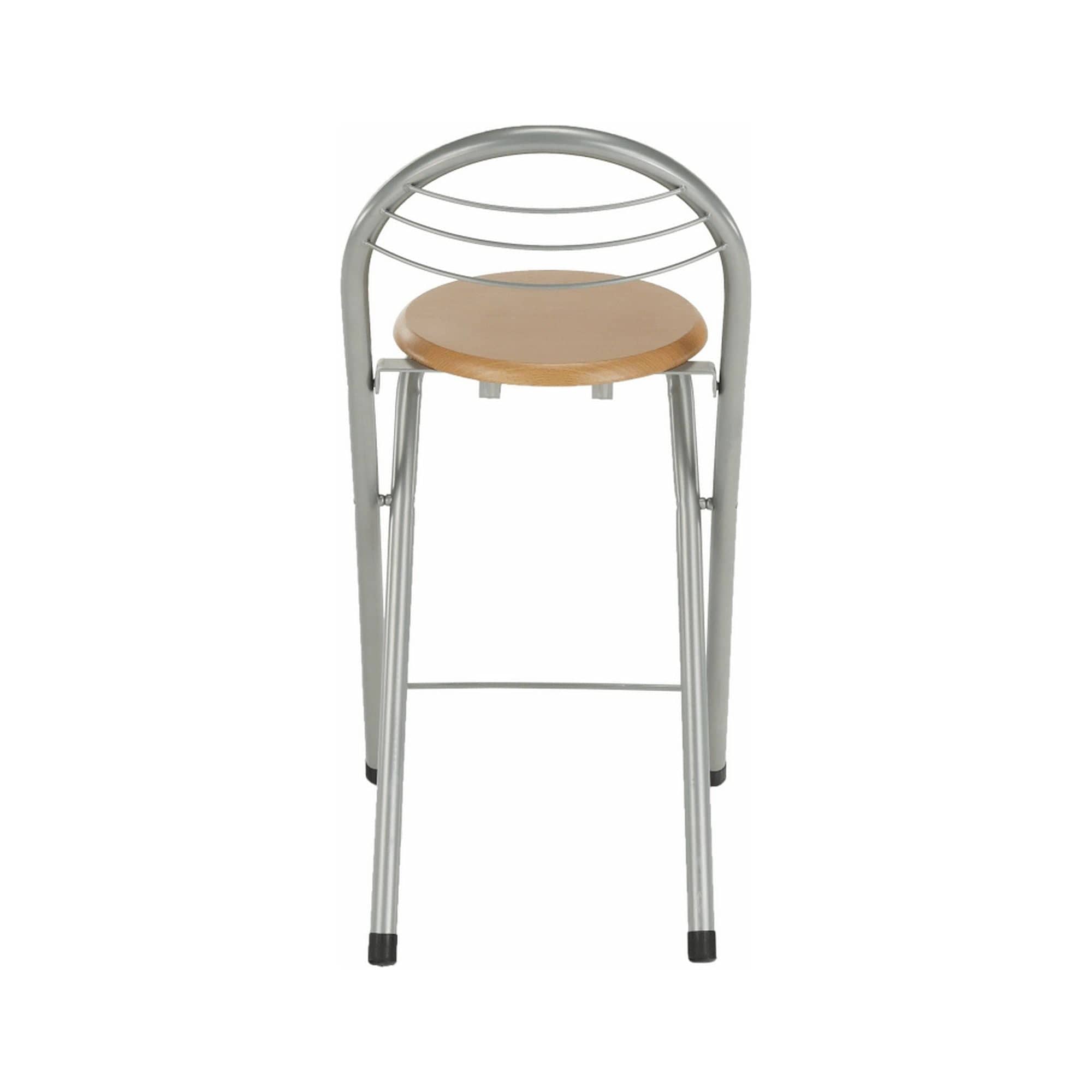 Scaun bar BOXER, stejar/aluminiu, 36x44x80 cm