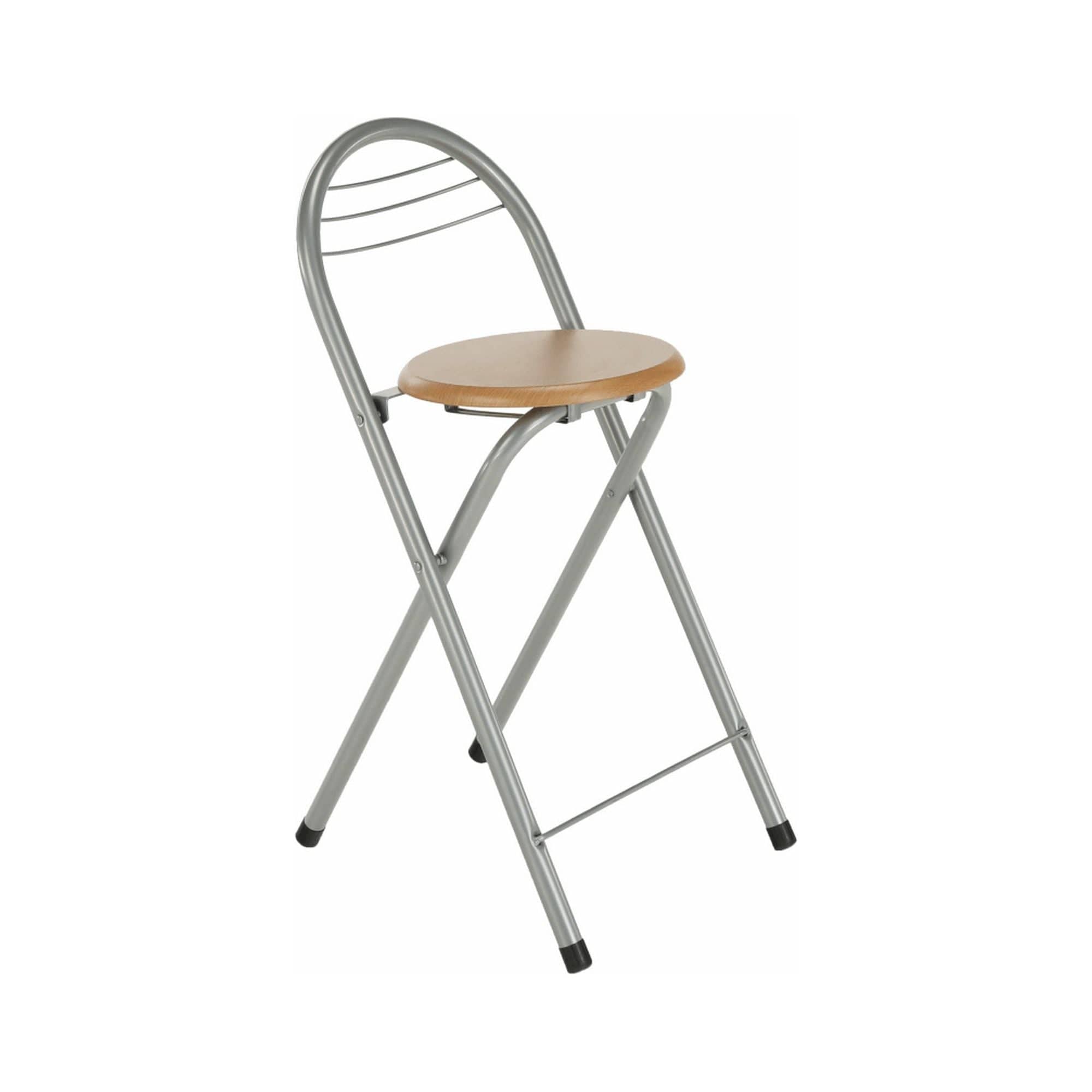 Scaun bar BOXER, stejar/aluminiu, 36x44x80 cm
