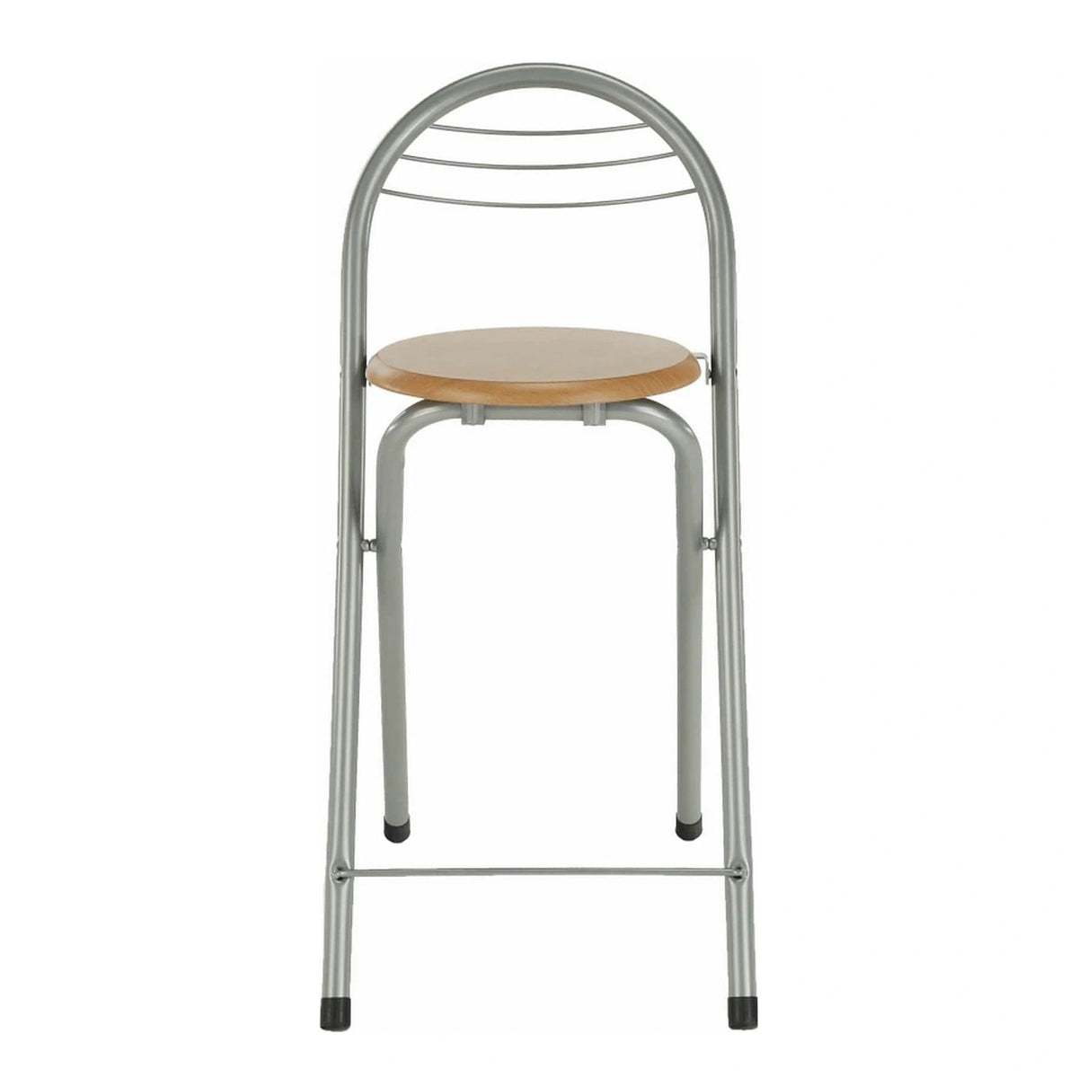 Scaun bar BOXER, stejar/aluminiu, 36x44x80 cm