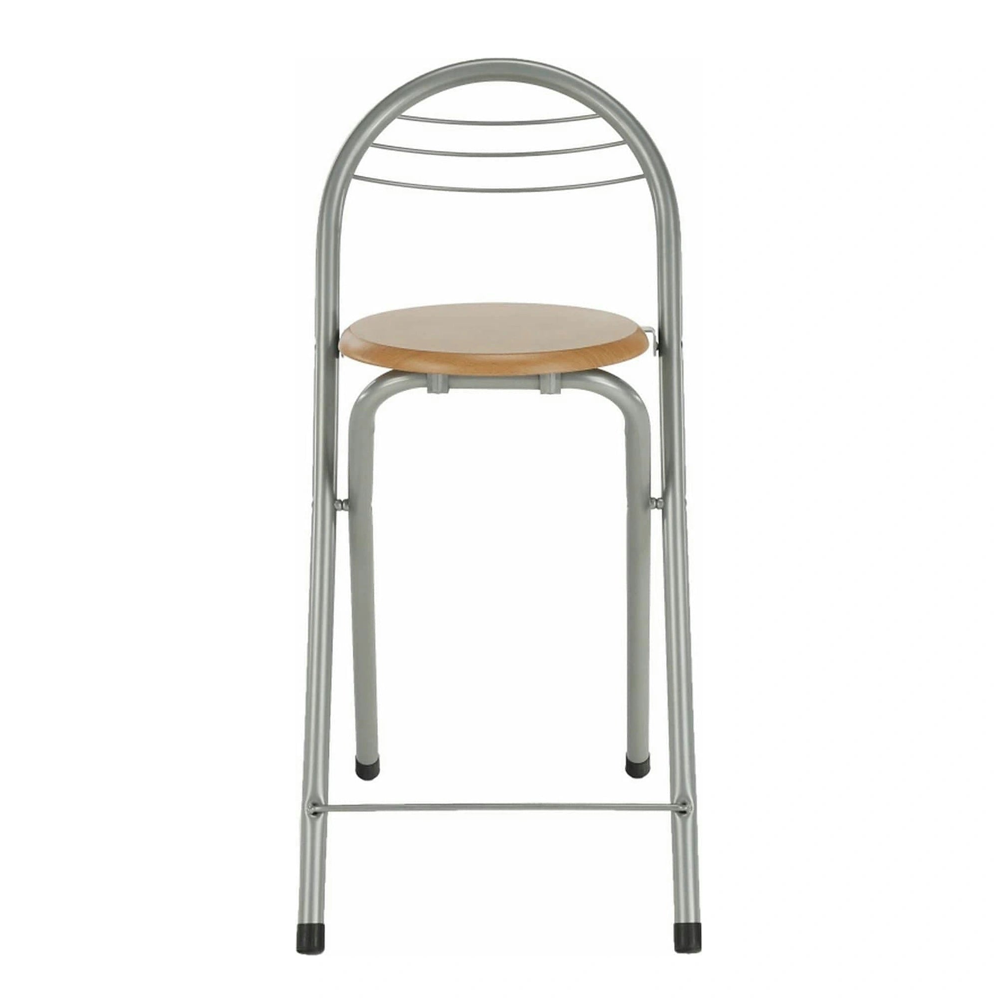Scaun bar BOXER, stejar/aluminiu, 36x44x80 cm