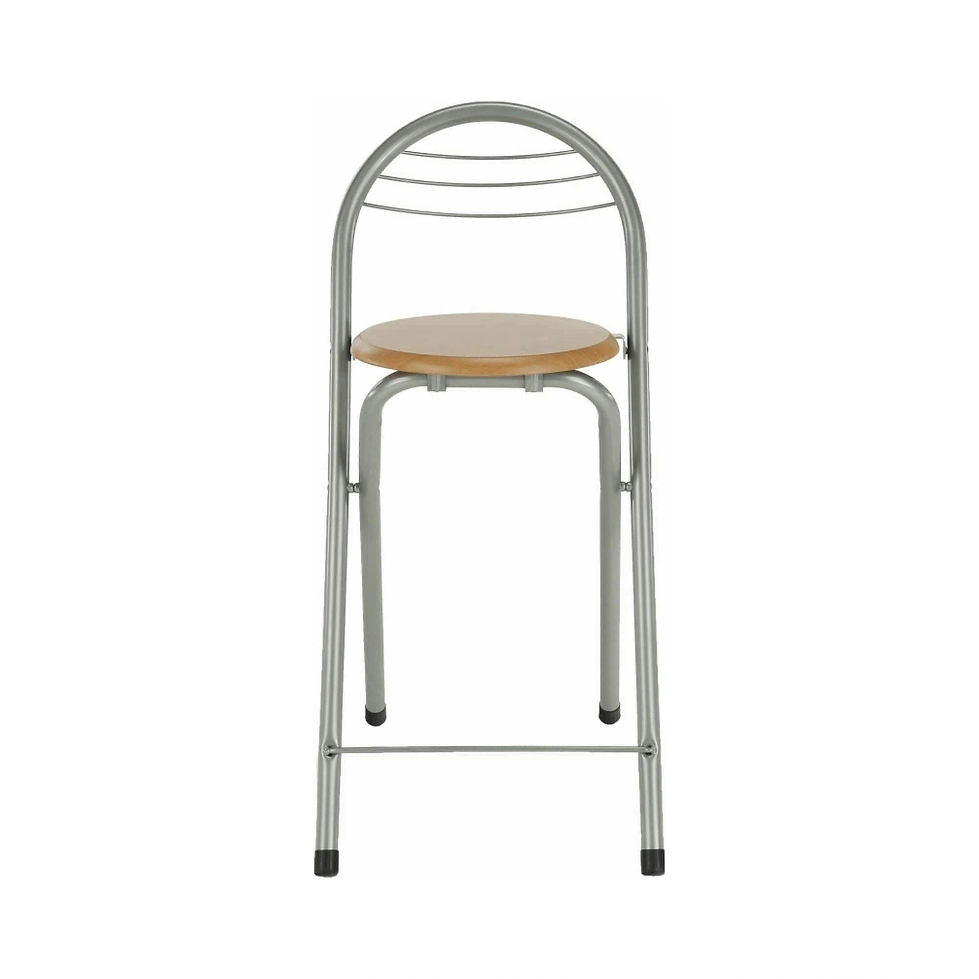 Scaun bar BOXER, stejar/aluminiu, 36x44x80 cm