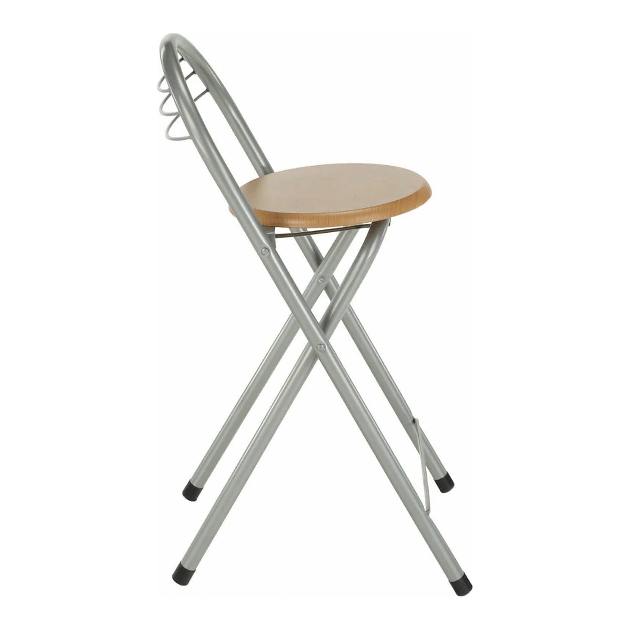 Scaun bar BOXER, stejar/aluminiu, 36x44x80 cm