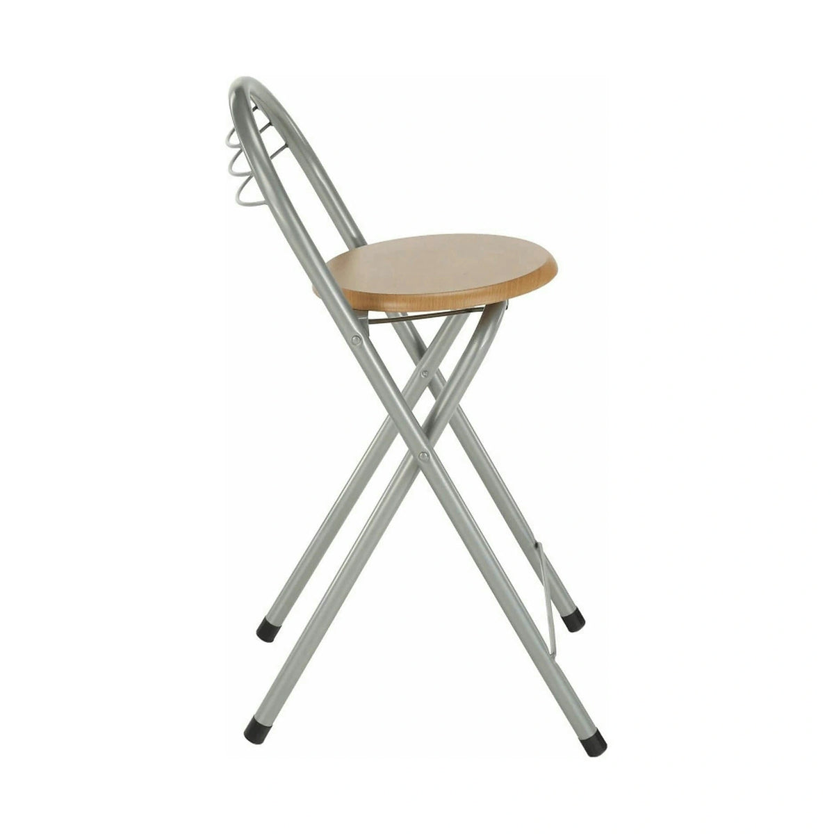 Scaun bar BOXER, stejar/aluminiu, 36x44x80 cm
