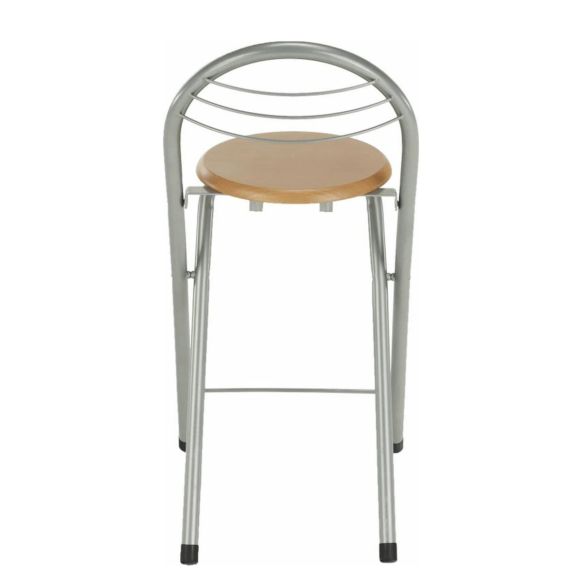 Scaun bar BOXER, stejar/aluminiu, 36x44x80 cm