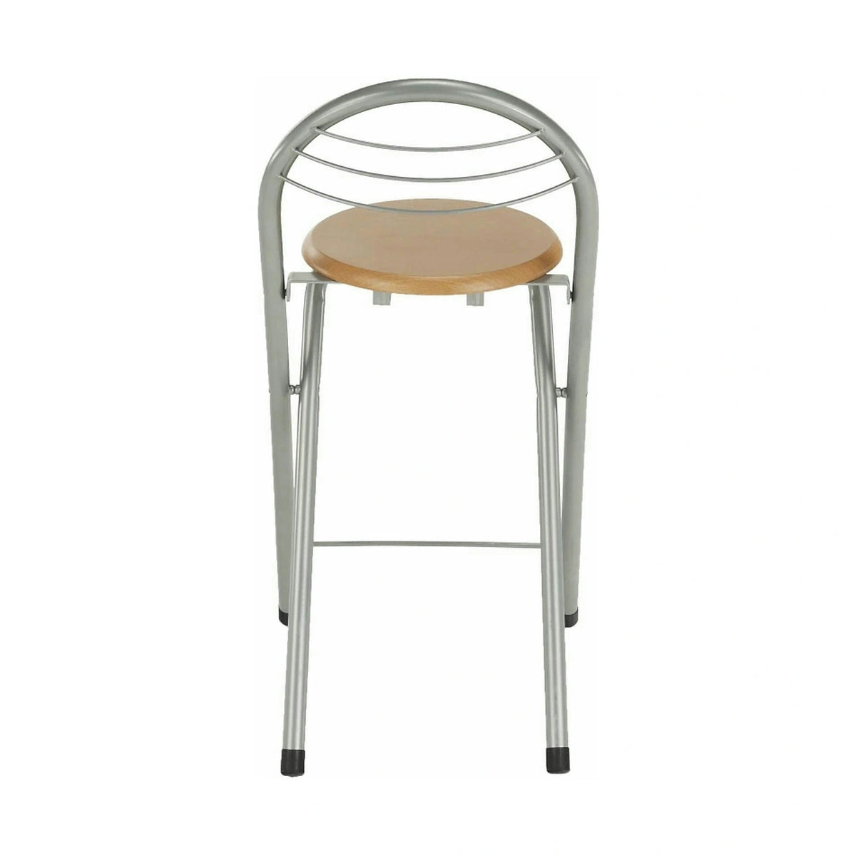 Scaun bar BOXER, stejar/aluminiu, 36x44x80 cm