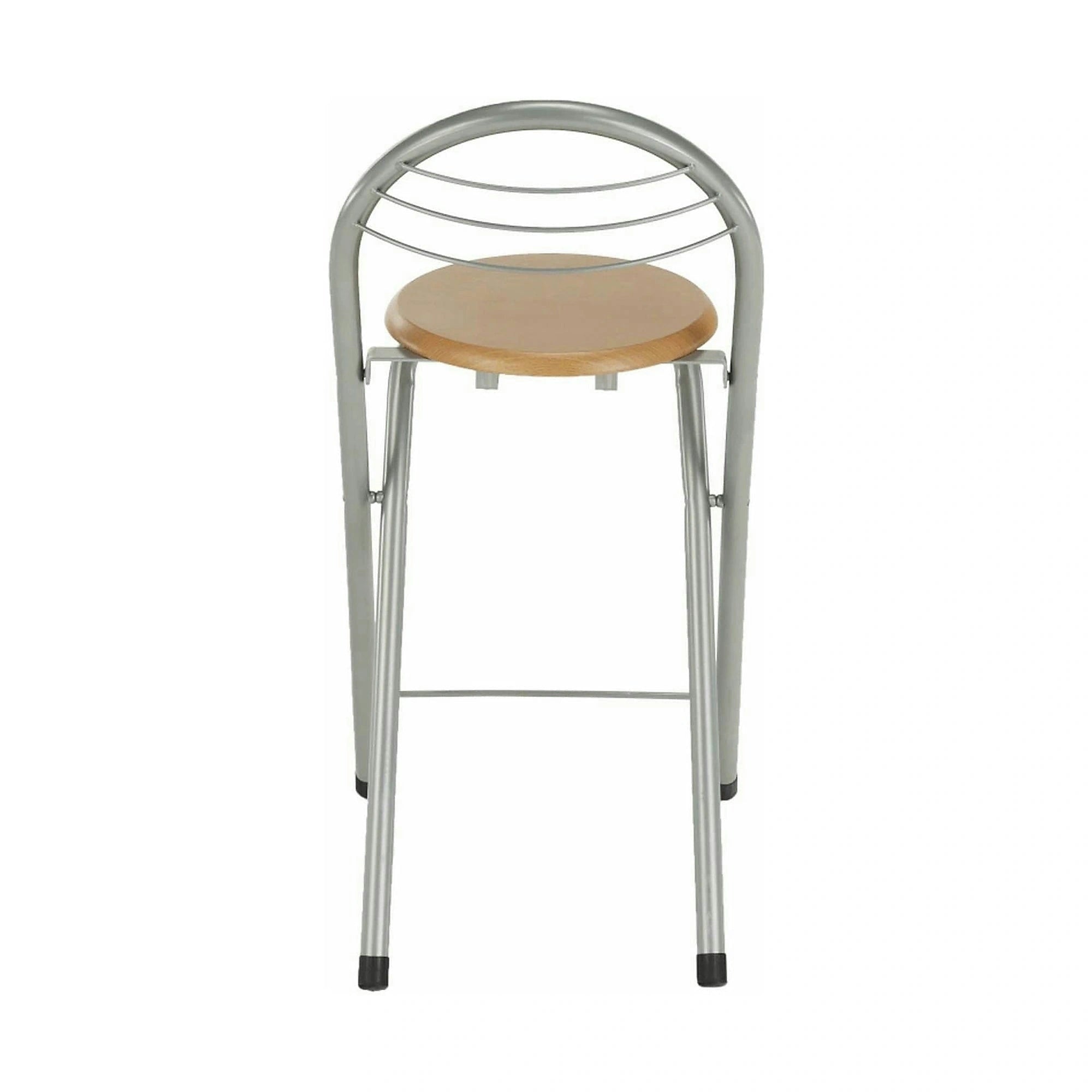 Scaun bar BOXER, stejar/aluminiu, 36x44x80 cm