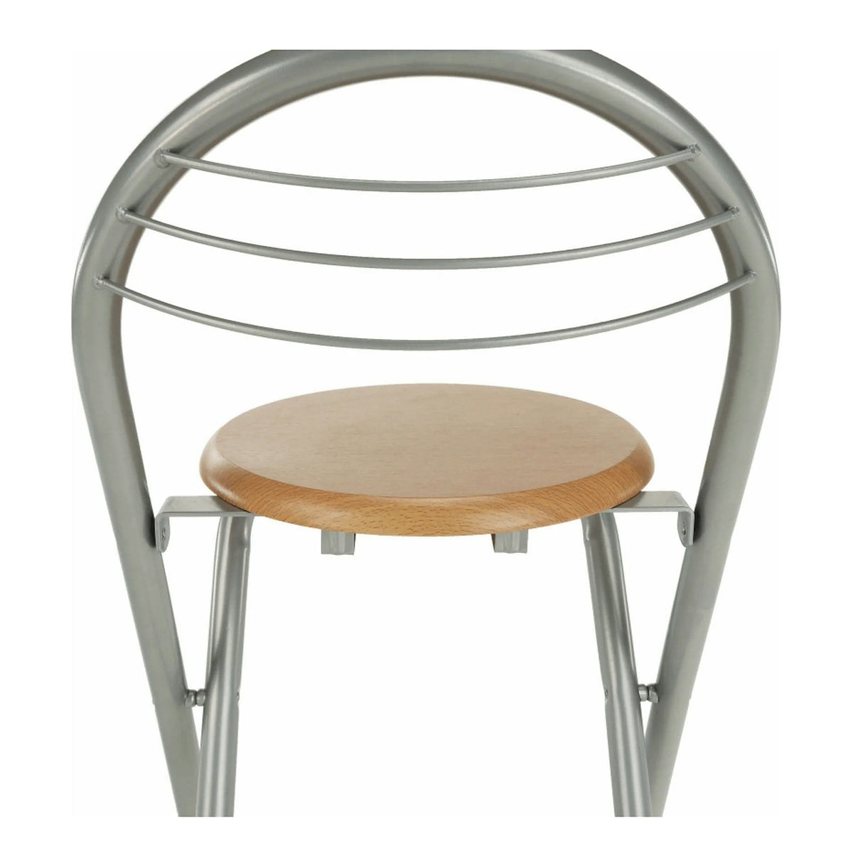 Scaun bar BOXER, stejar/aluminiu, 36x44x80 cm