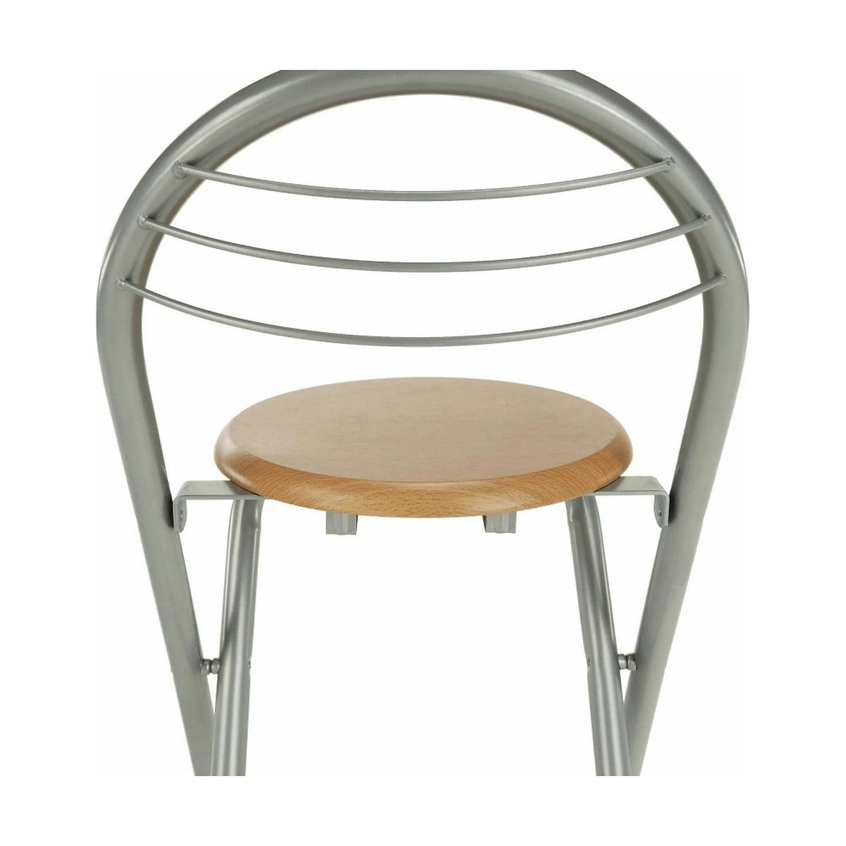 Scaun bar BOXER, stejar/aluminiu, 36x44x80 cm