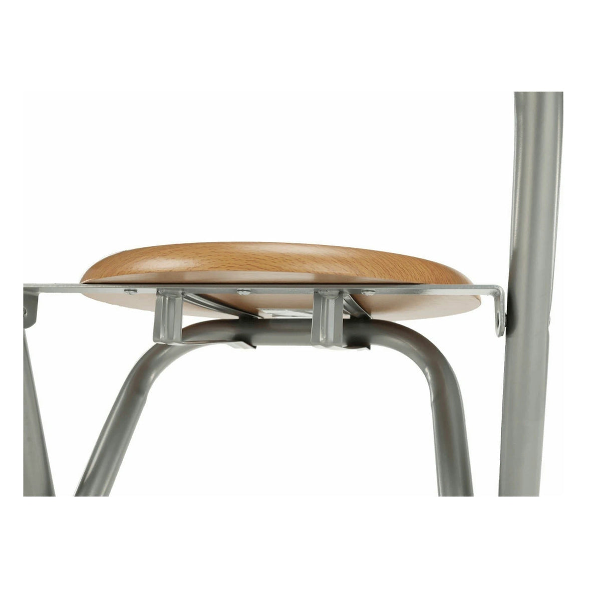 Scaun bar BOXER, stejar/aluminiu, 36x44x80 cm
