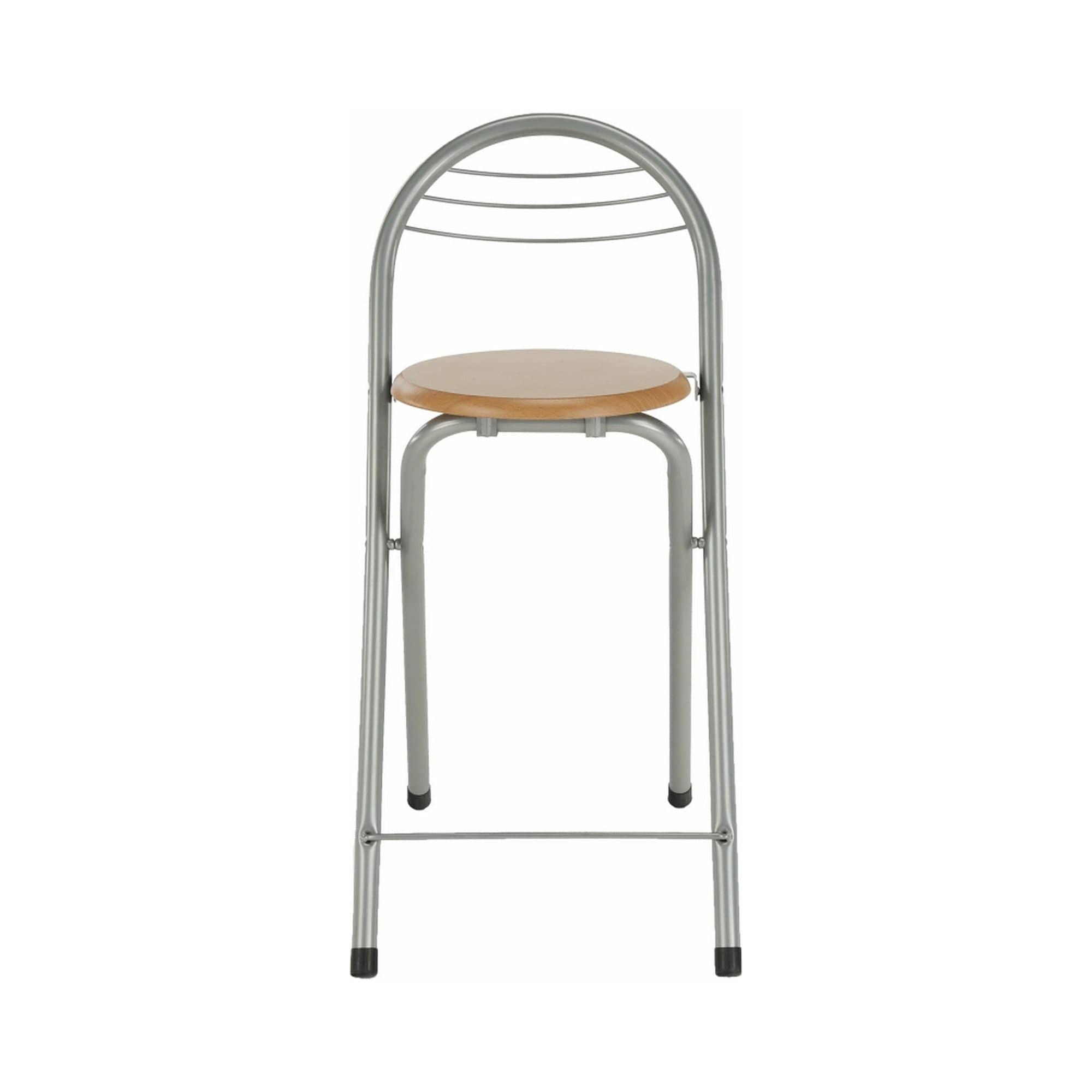 Scaun bar BOXER, stejar/aluminiu, 36x44x80 cm