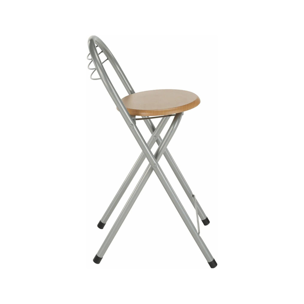 Scaun bar BOXER, stejar/aluminiu, 36x44x80 cm